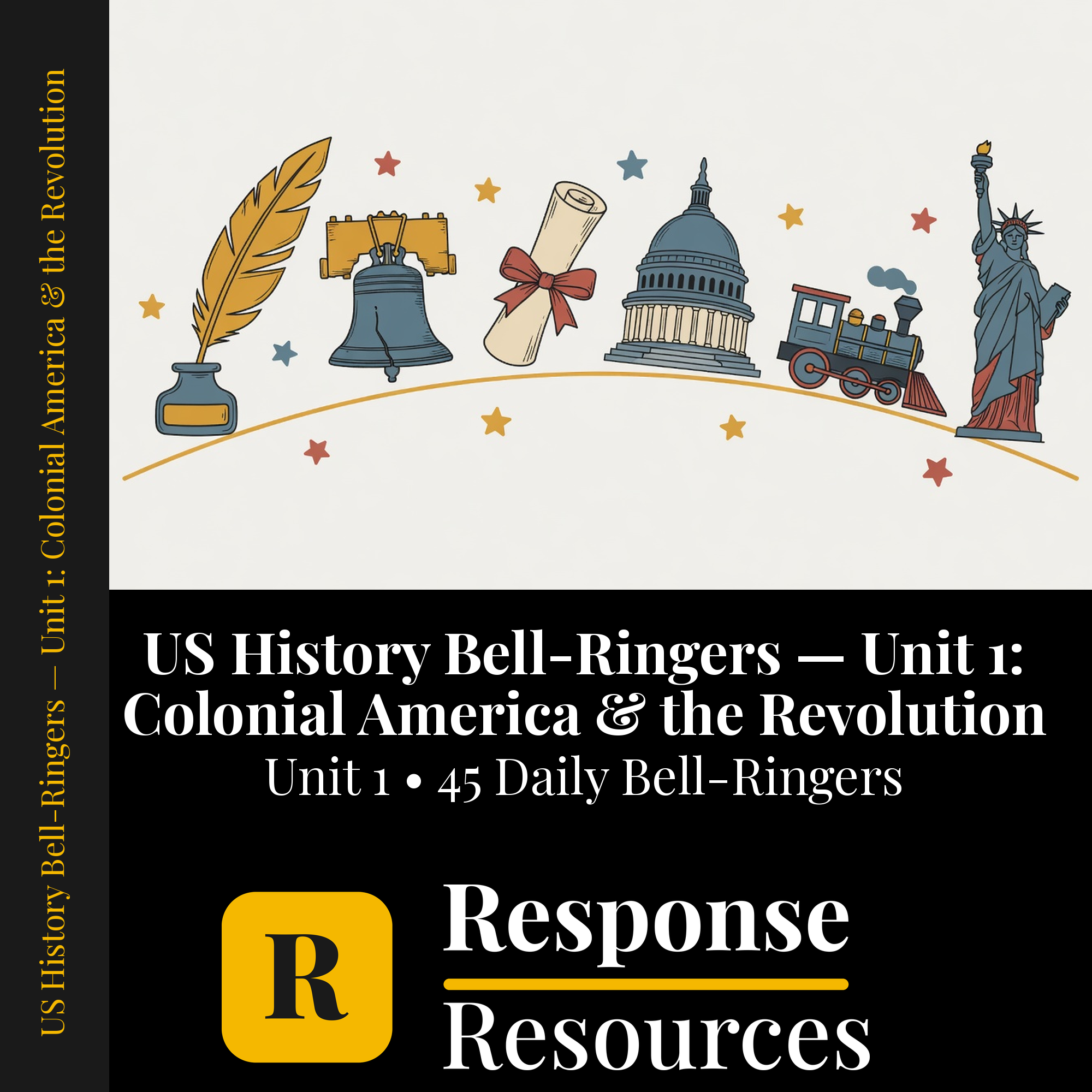 US History Bell Ringers Unit 1 - 45 Daily Warm-Ups (Grades 6-8) cover — Response Resources