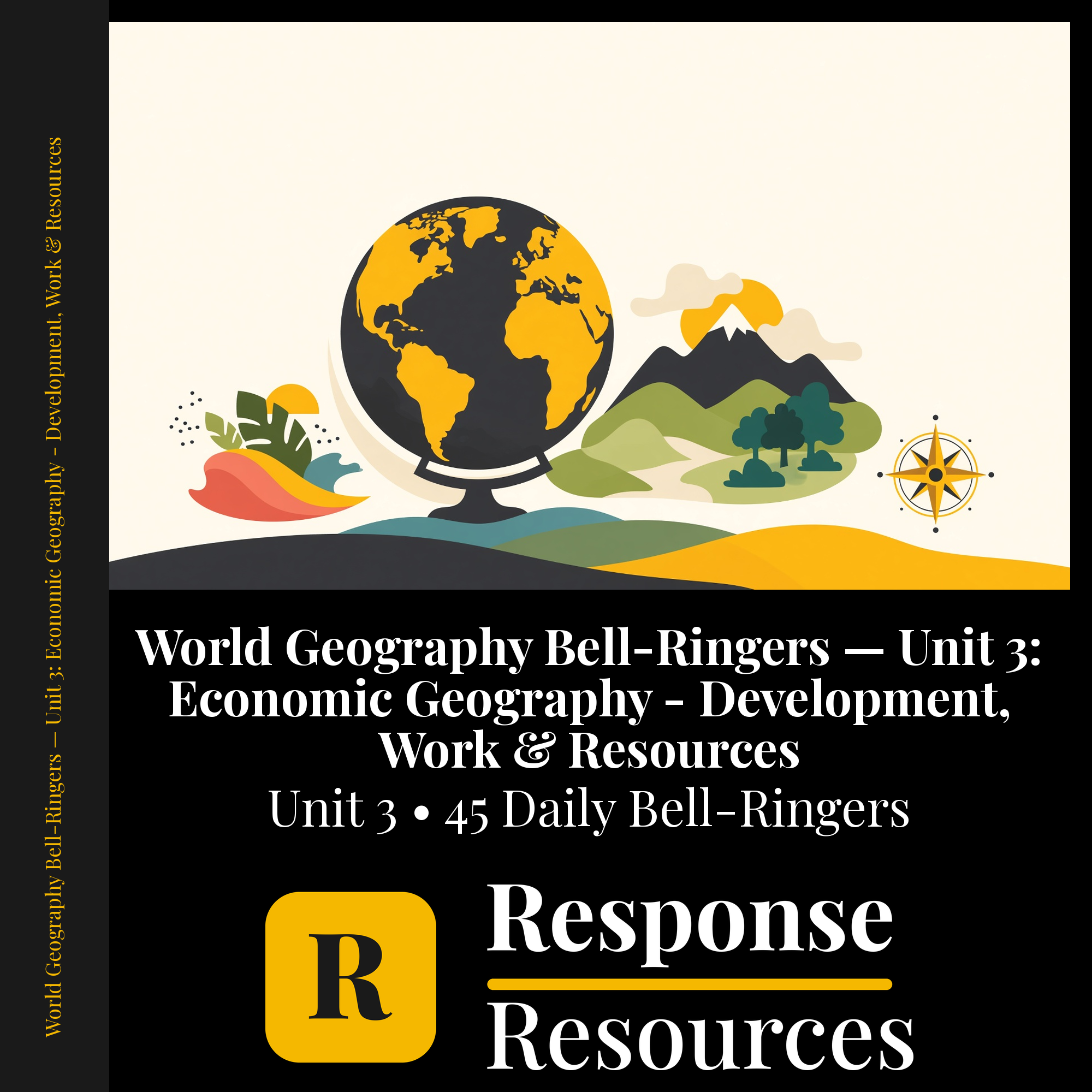 World Geography Bell Ringers Unit 3 - 45 Daily Warm-Ups (Grades 6-12) cover — Response Resources