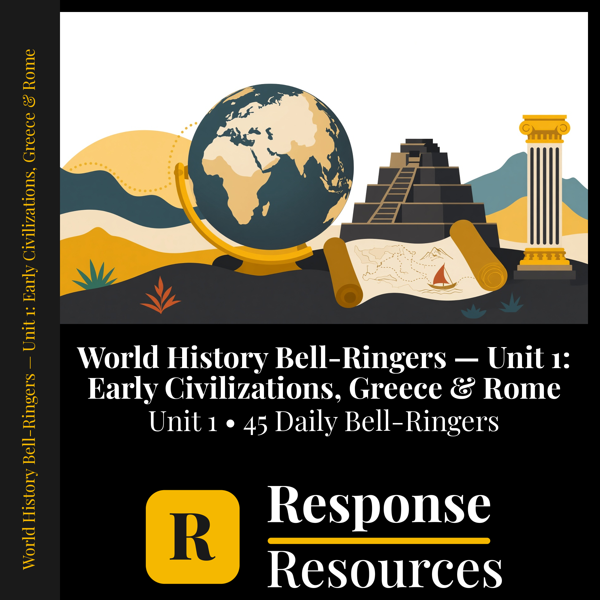World History Bell Ringers Unit 1 - 45 Daily Warm-Ups (Grades 6-8) cover — Response Resources