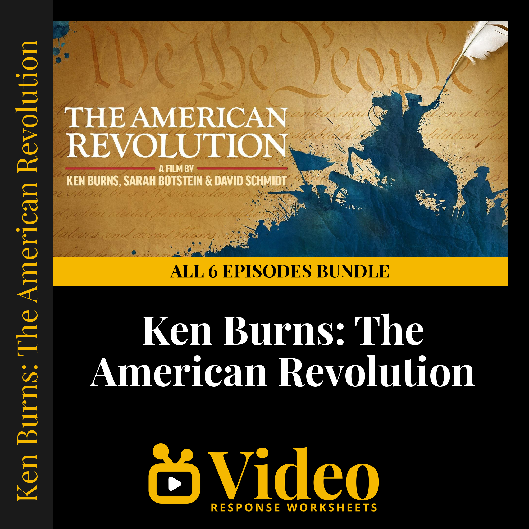 Ken Burns: The American Revolution — fill-in-the-blank documentary worksheets for US History