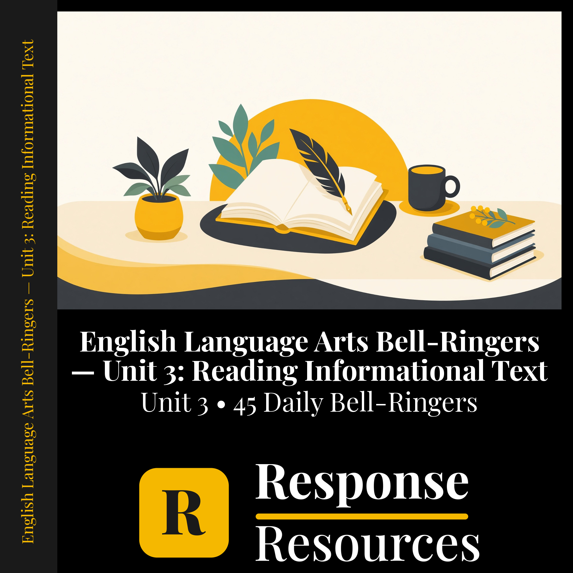 English Language Arts Bell Ringers Unit 3 - 45 Warm-Ups (Grades 6-8) cover — Response Resources