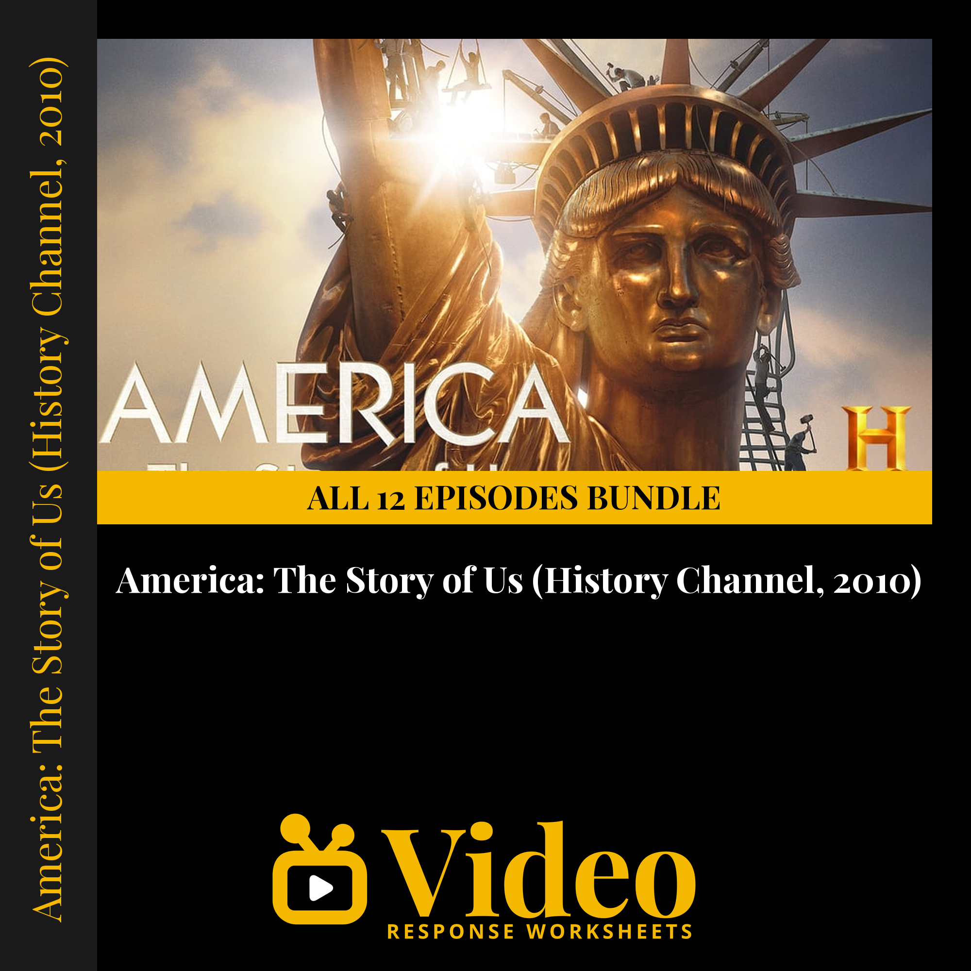 America: The Story of Us — fill-in-the-blank documentary worksheet bundle for US History grades 6-12