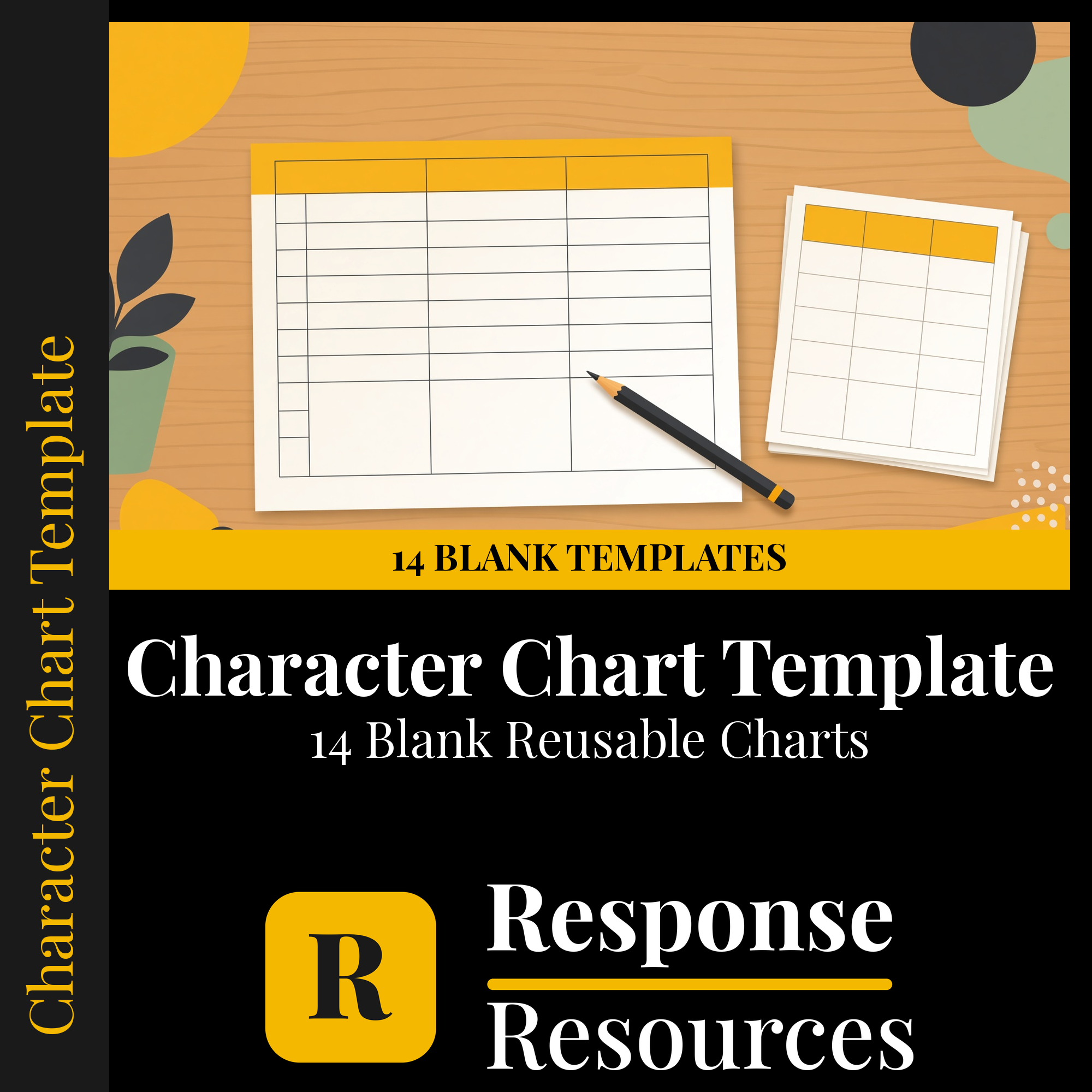 Character Chart Template printable classroom charts — Response Resources