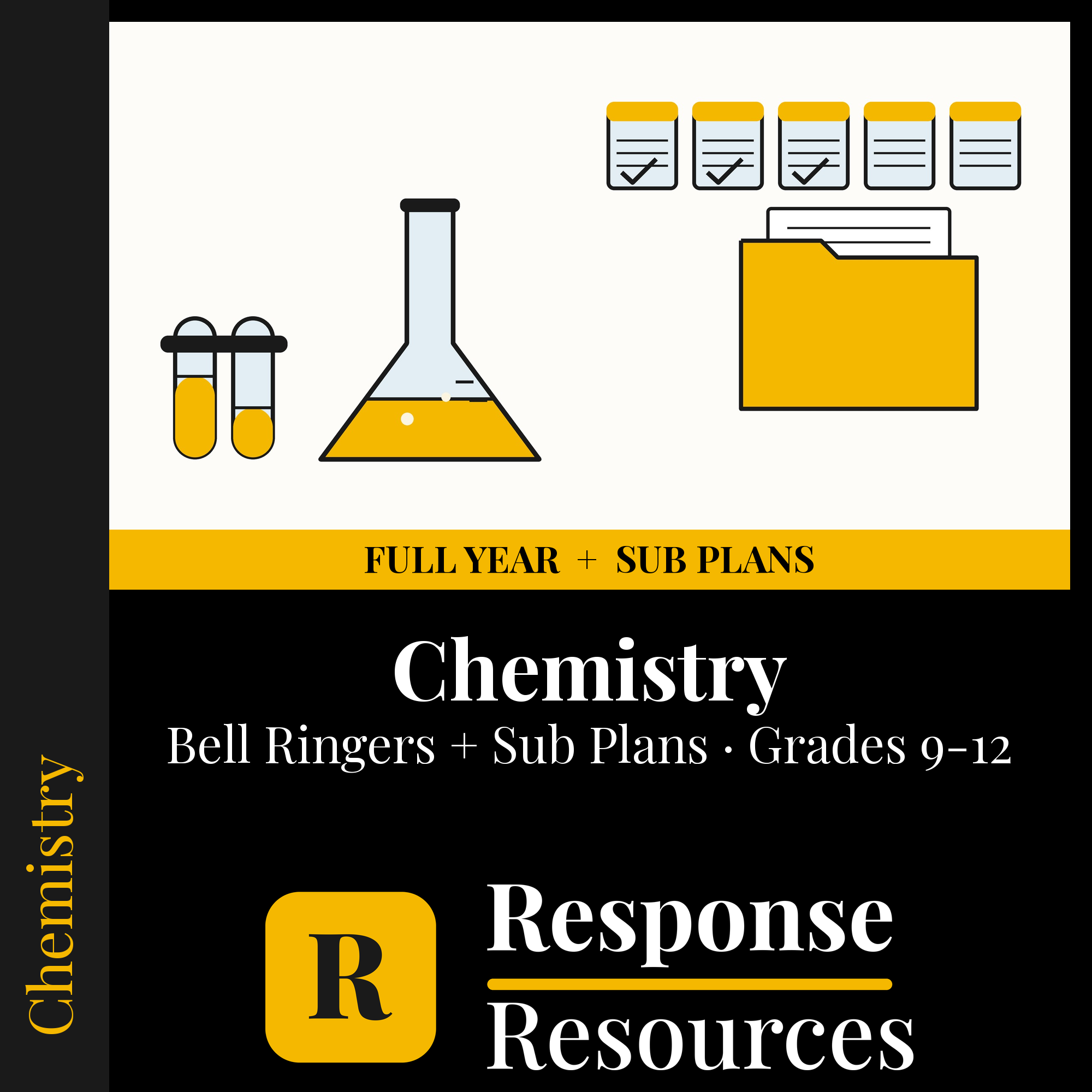 Chemistry — Full-Year Bell Ringers + 5-Day Emergency Sub Plans cover — Response Resources