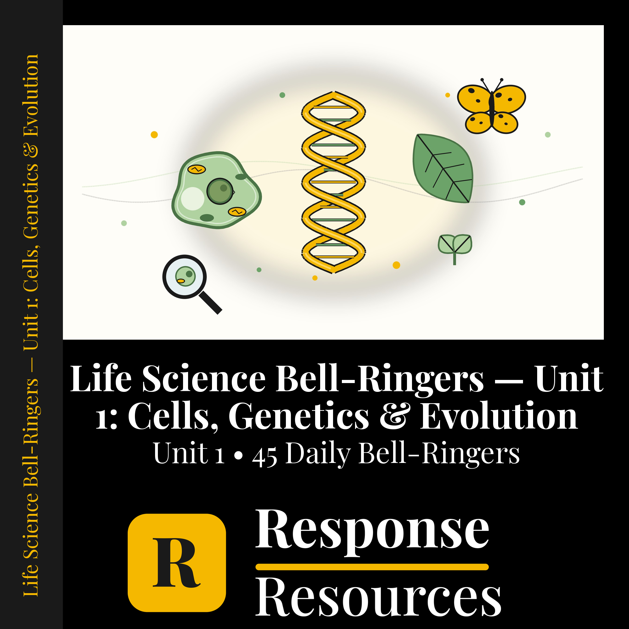 Life Science Bell Ringers Unit 1 - 45 Daily Warm-Ups (Grades 6-8) cover — Response Resources