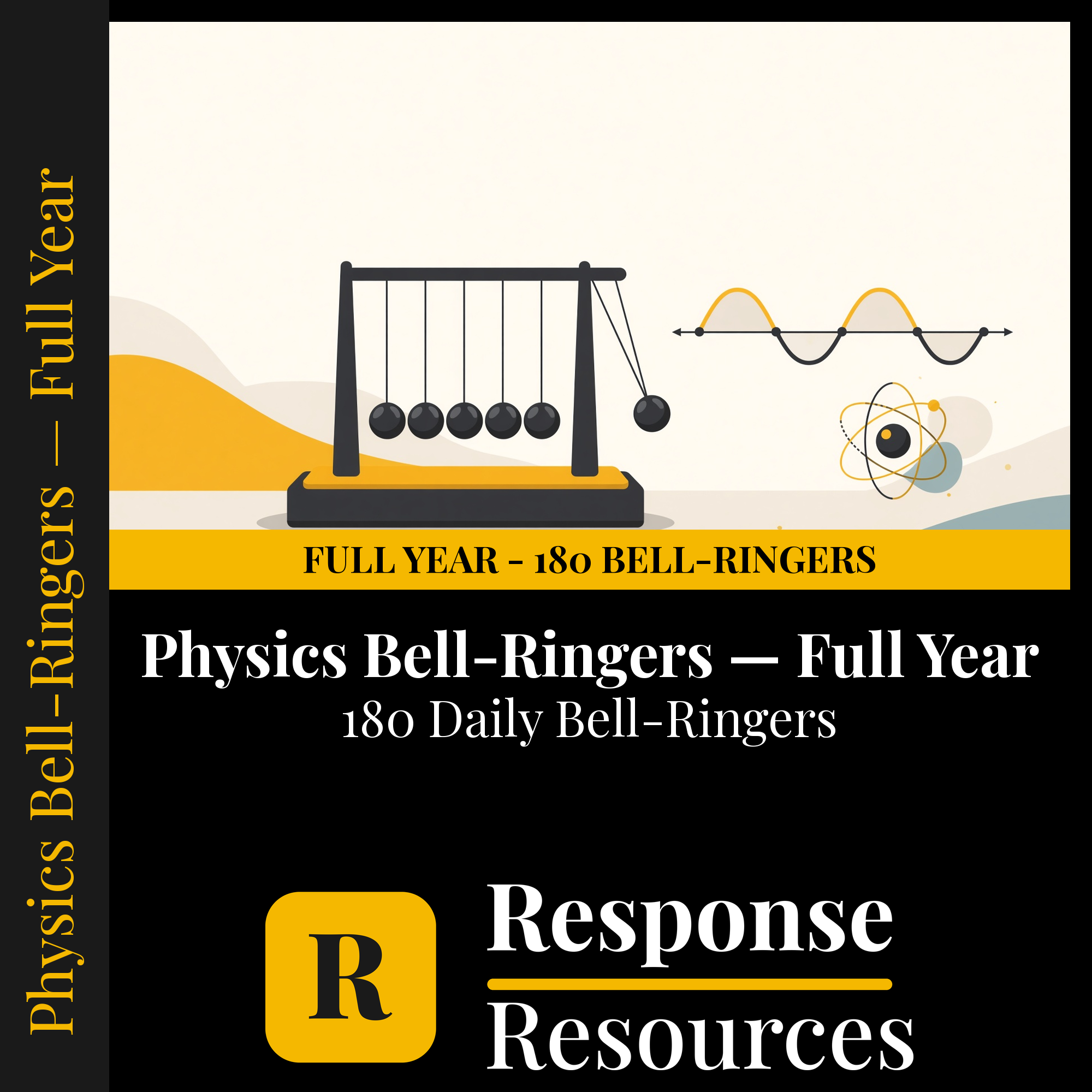 Physics Bell Ringers FULL YEAR - 180 Daily Warm-Ups (Grades 9-12) cover — Response Resources