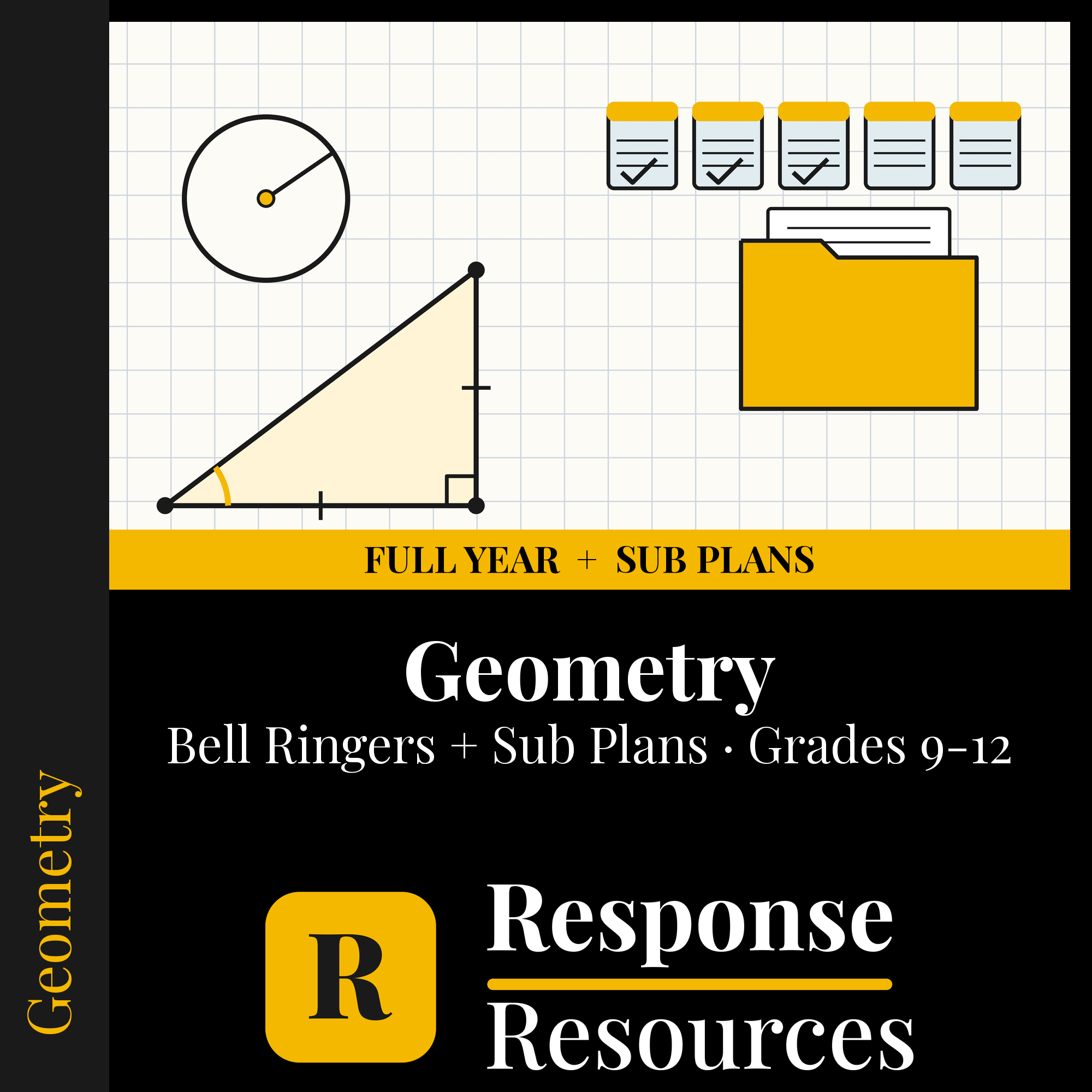 Geometry — Full-Year Bell Ringers + 5-Day Emergency Sub Plans cover — Response Resources