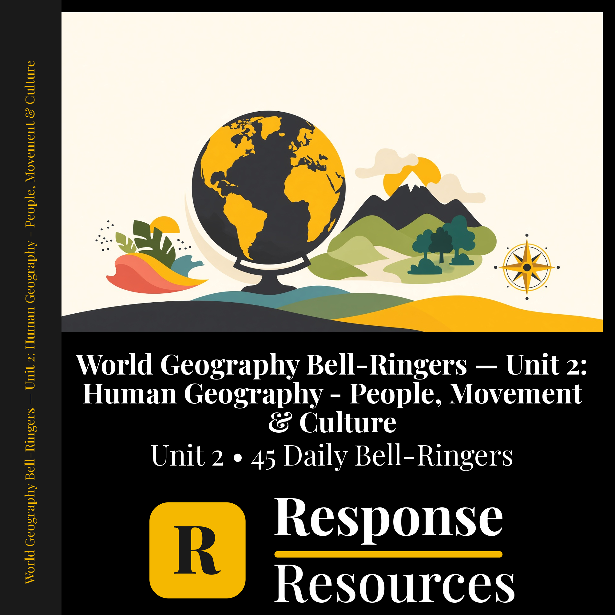 World Geography Bell Ringers Unit 2 - 45 Daily Warm-Ups (Grades 6-12) cover — Response Resources