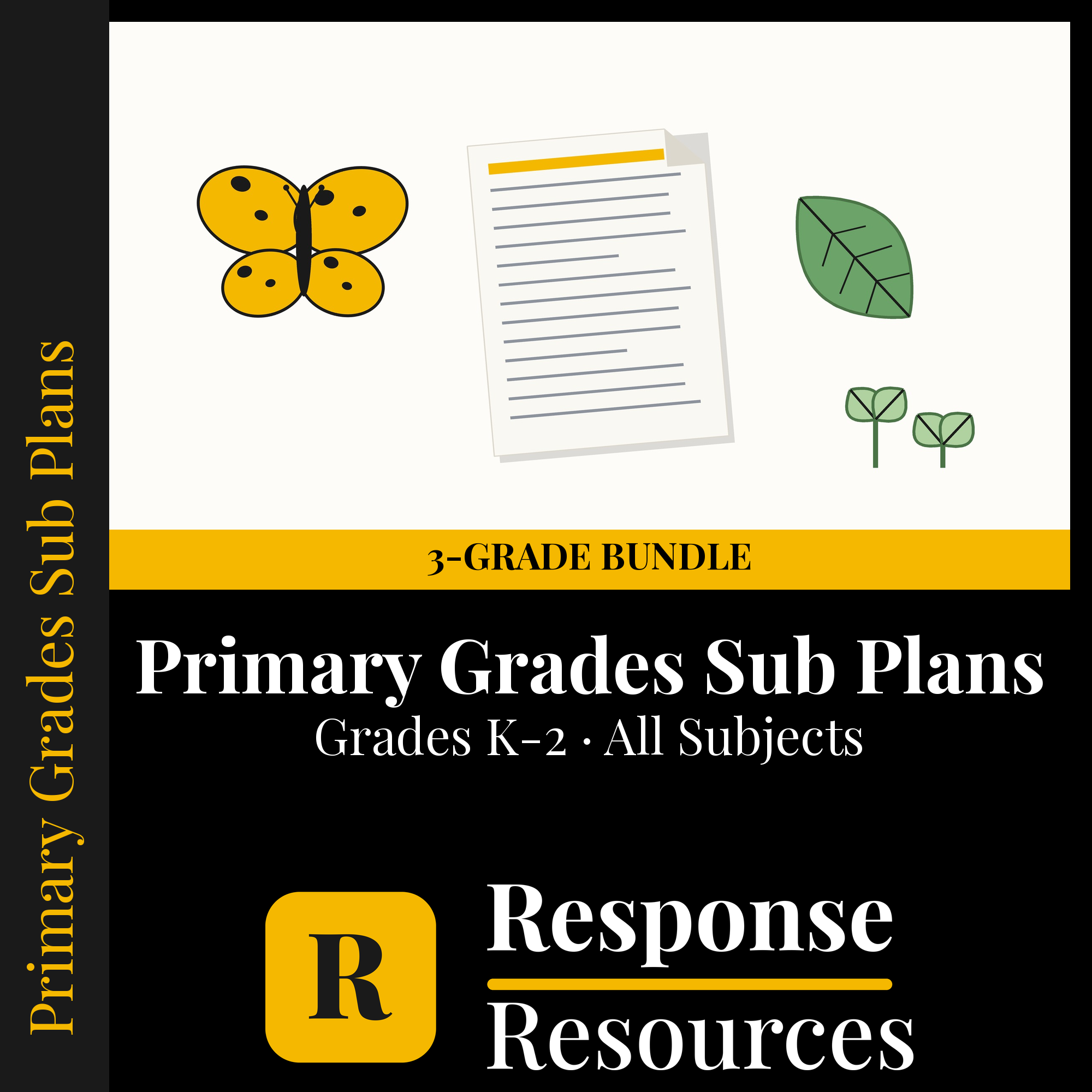 K-2 Sub Plans Bundle — Kindergarten, 1st and 2nd Grade, No Prep cover — Response Resources
