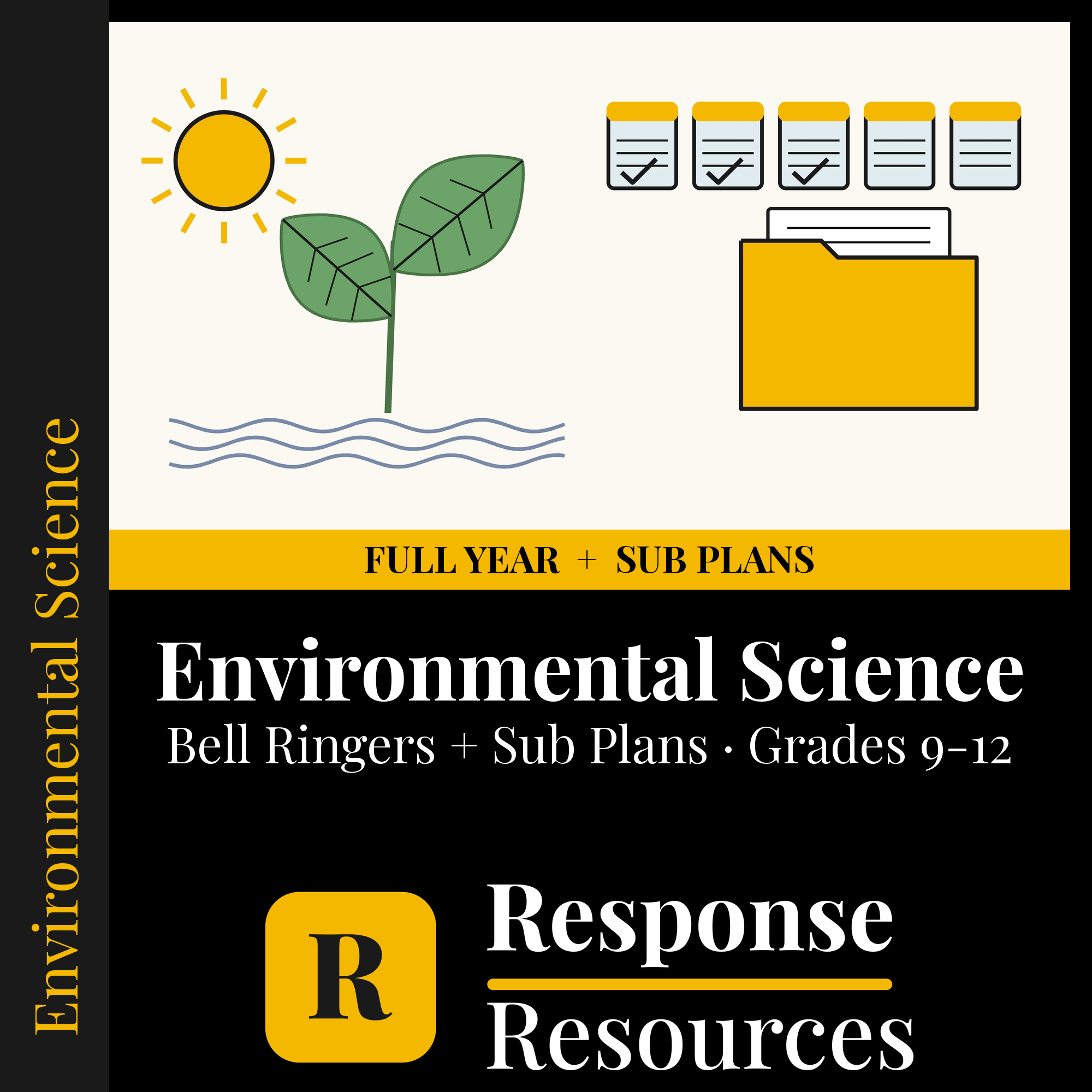 Environmental Science — Full-Year Bell Ringers + 5-Day Emergency Sub Plans cover — Response Resources