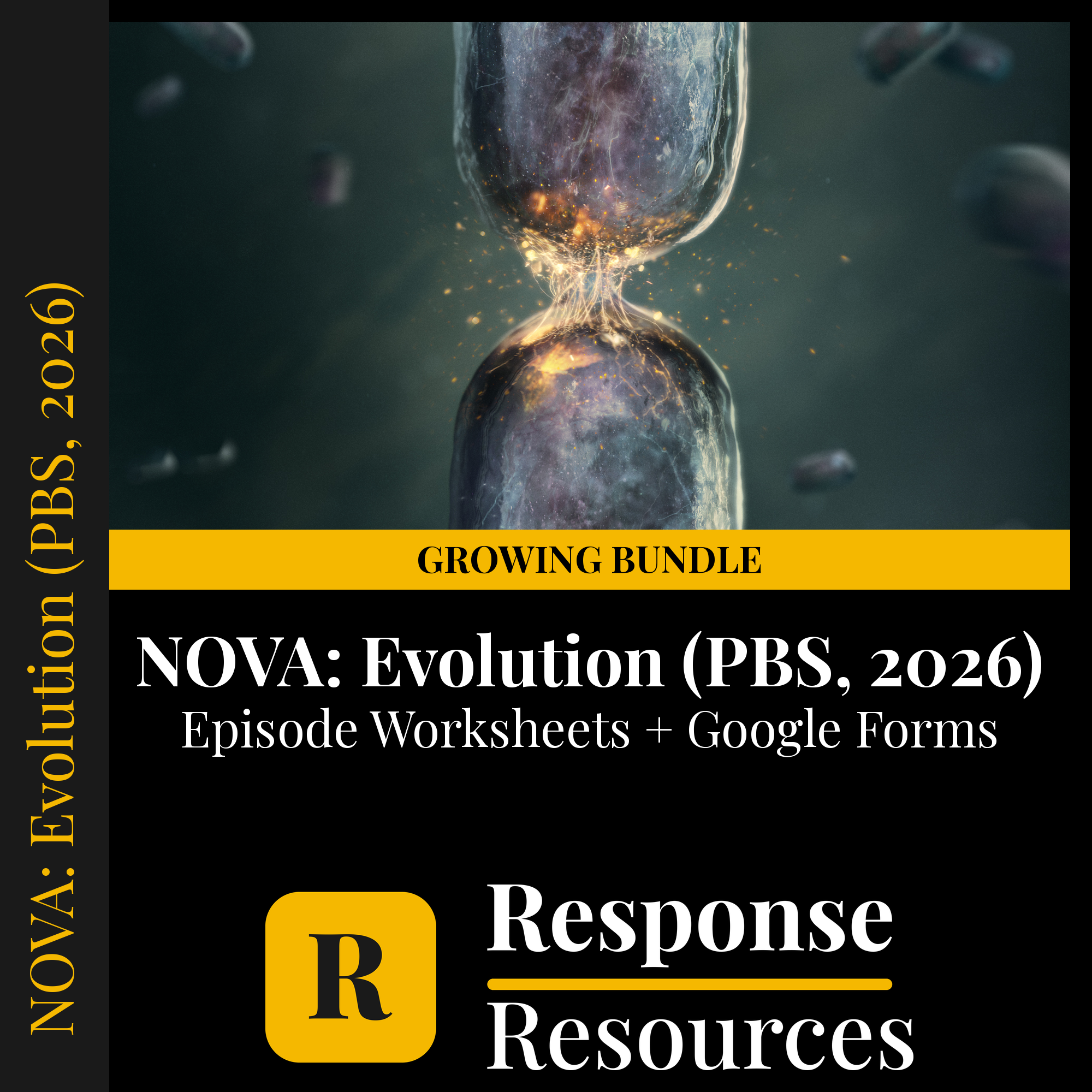NOVA: Evolution (PBS, 2026) video worksheets growing bundle cover — Response Resources