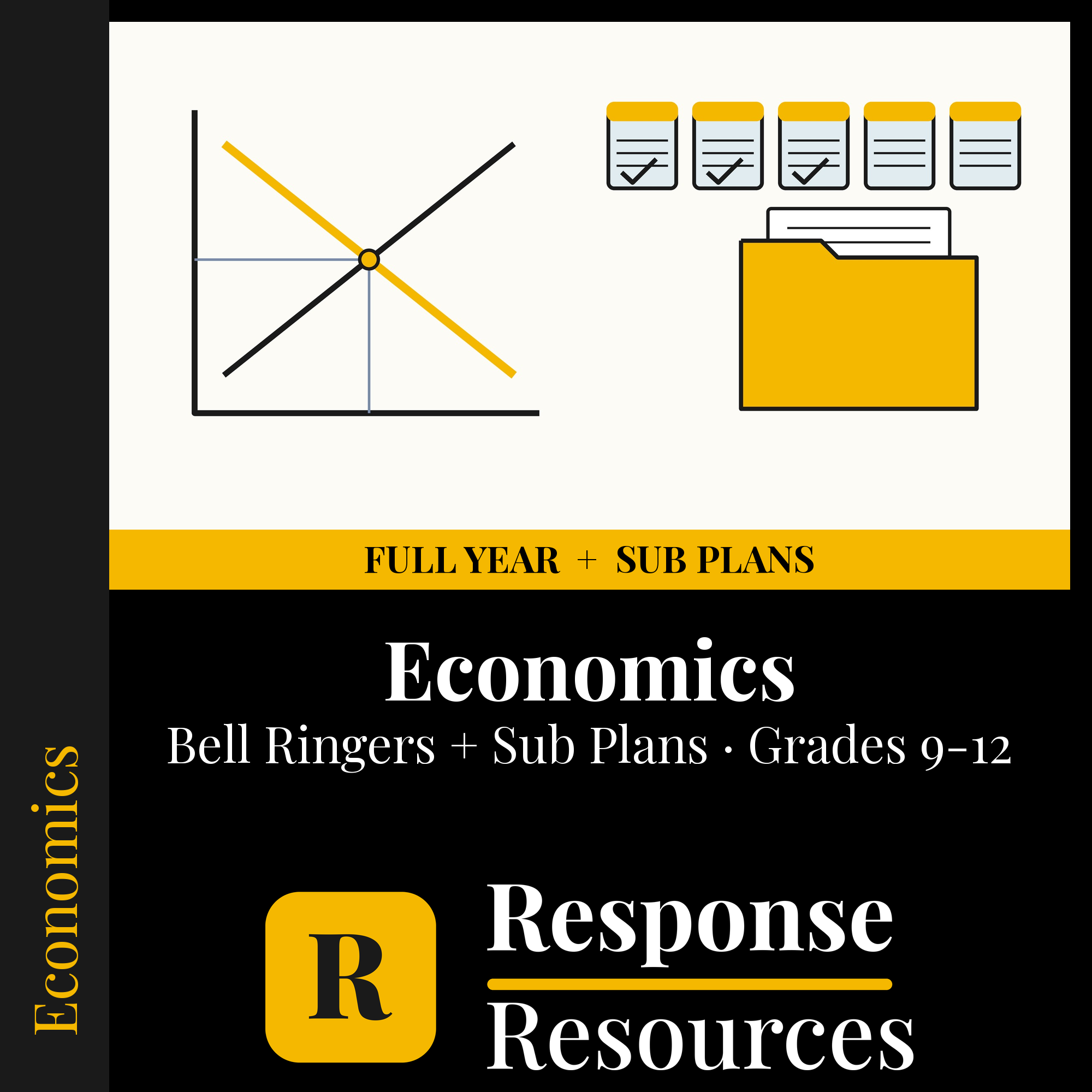 Economics & Personal Finance — Full-Year Bell Ringers + 5-Day Emergency Sub Plans cover — Response Resources