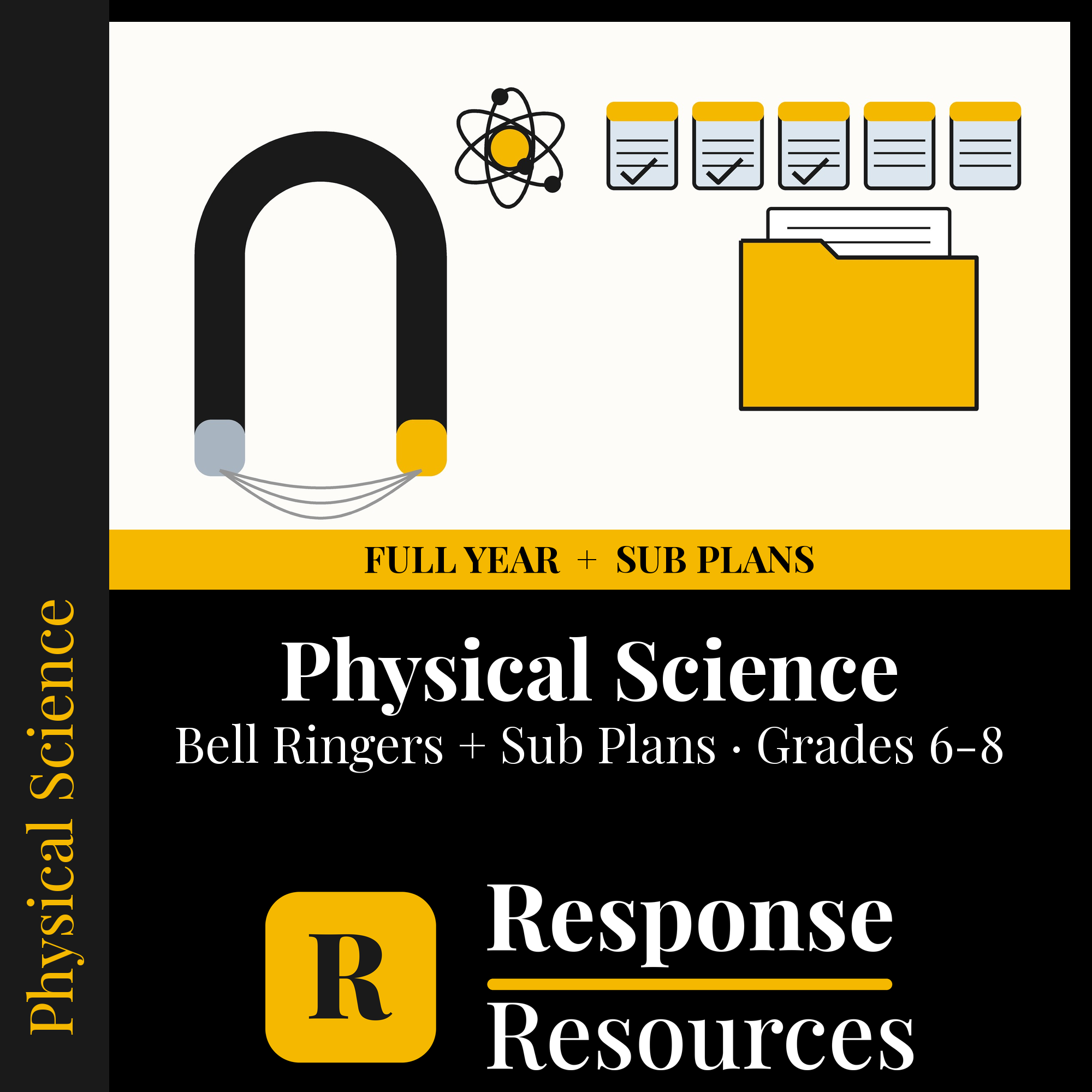 Physical Science — Full-Year Bell Ringers + 5-Day Emergency Sub Plans cover — Response Resources