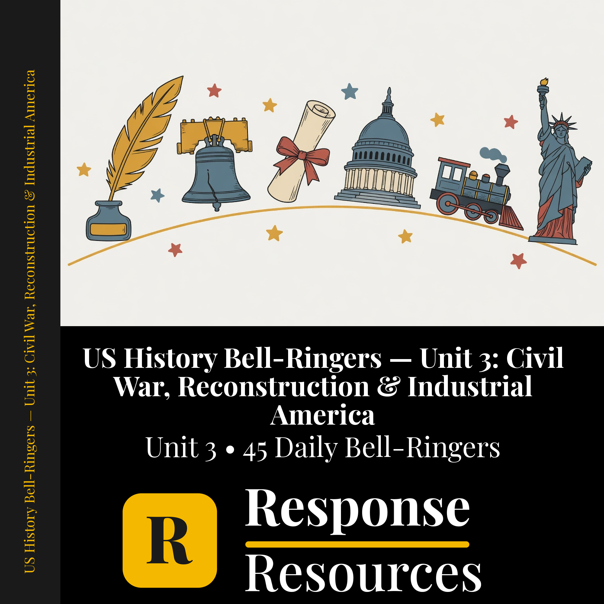 US History Bell Ringers Unit 3 - 45 Daily Warm-Ups (Grades 6-8) cover — Response Resources