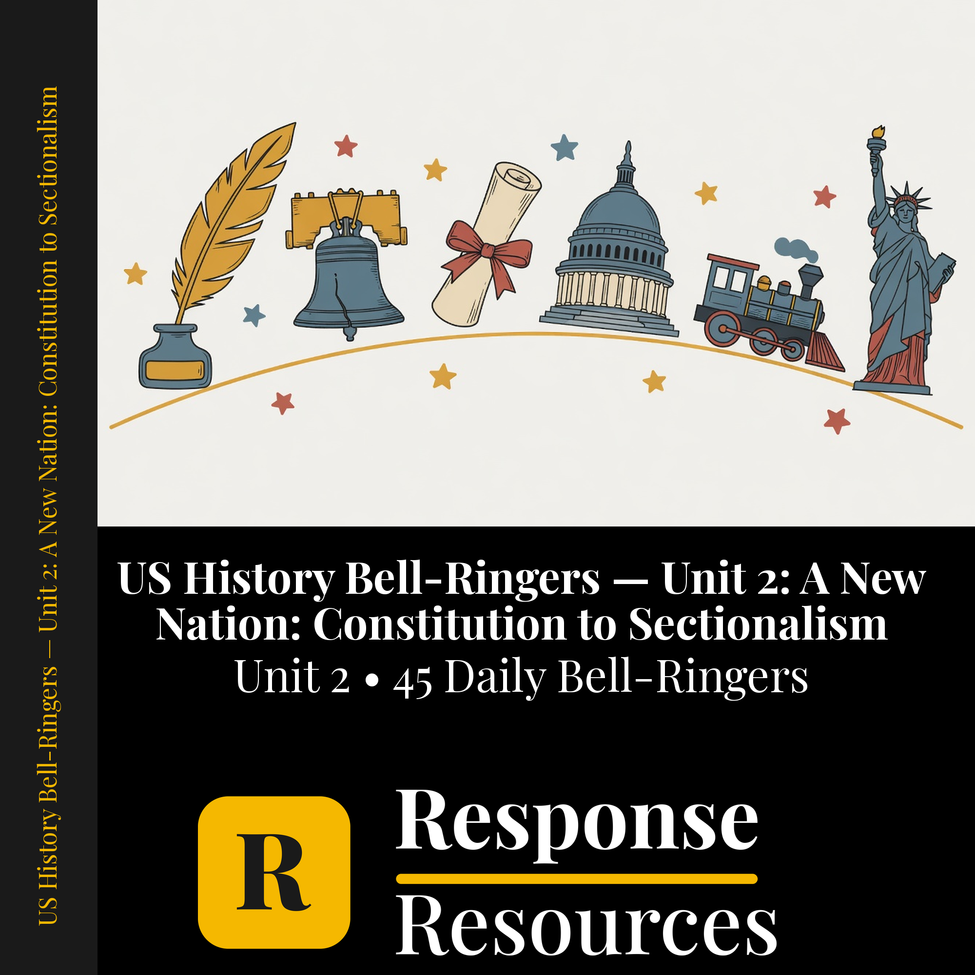 US History Bell Ringers Unit 2 - 45 Daily Warm-Ups (Grades 6-8) cover — Response Resources