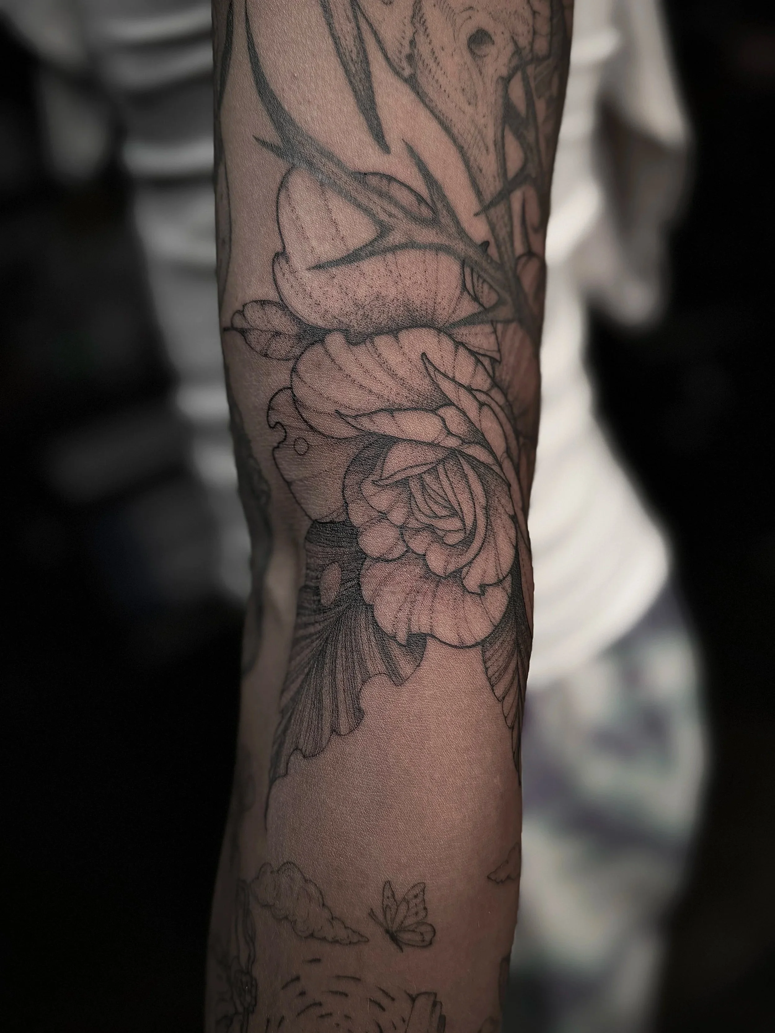 illustrative tattoo, rose tattoos in Lexington Kentucky