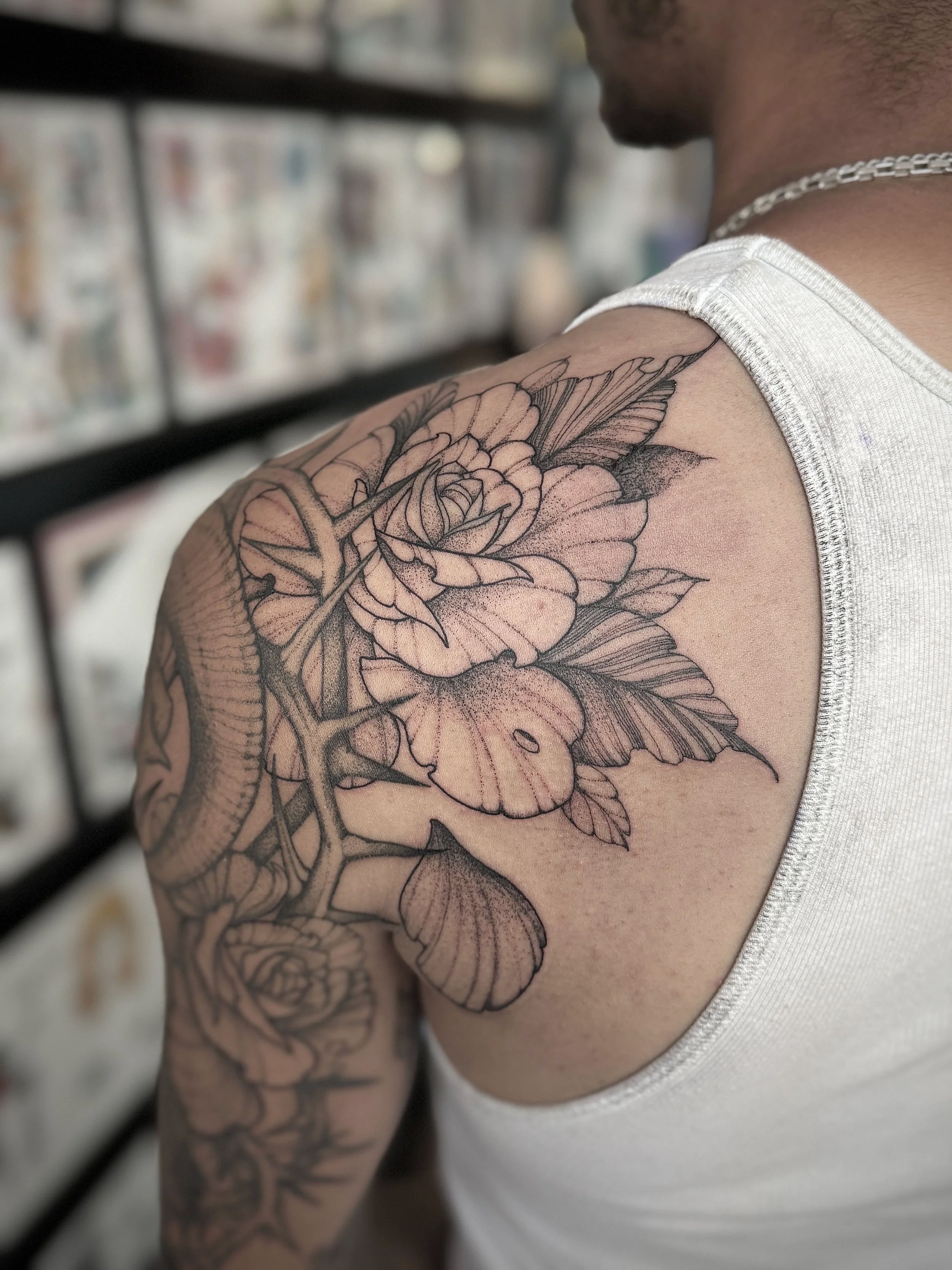 illustrative tattoo, rose tattoos in Lexington Kentucky