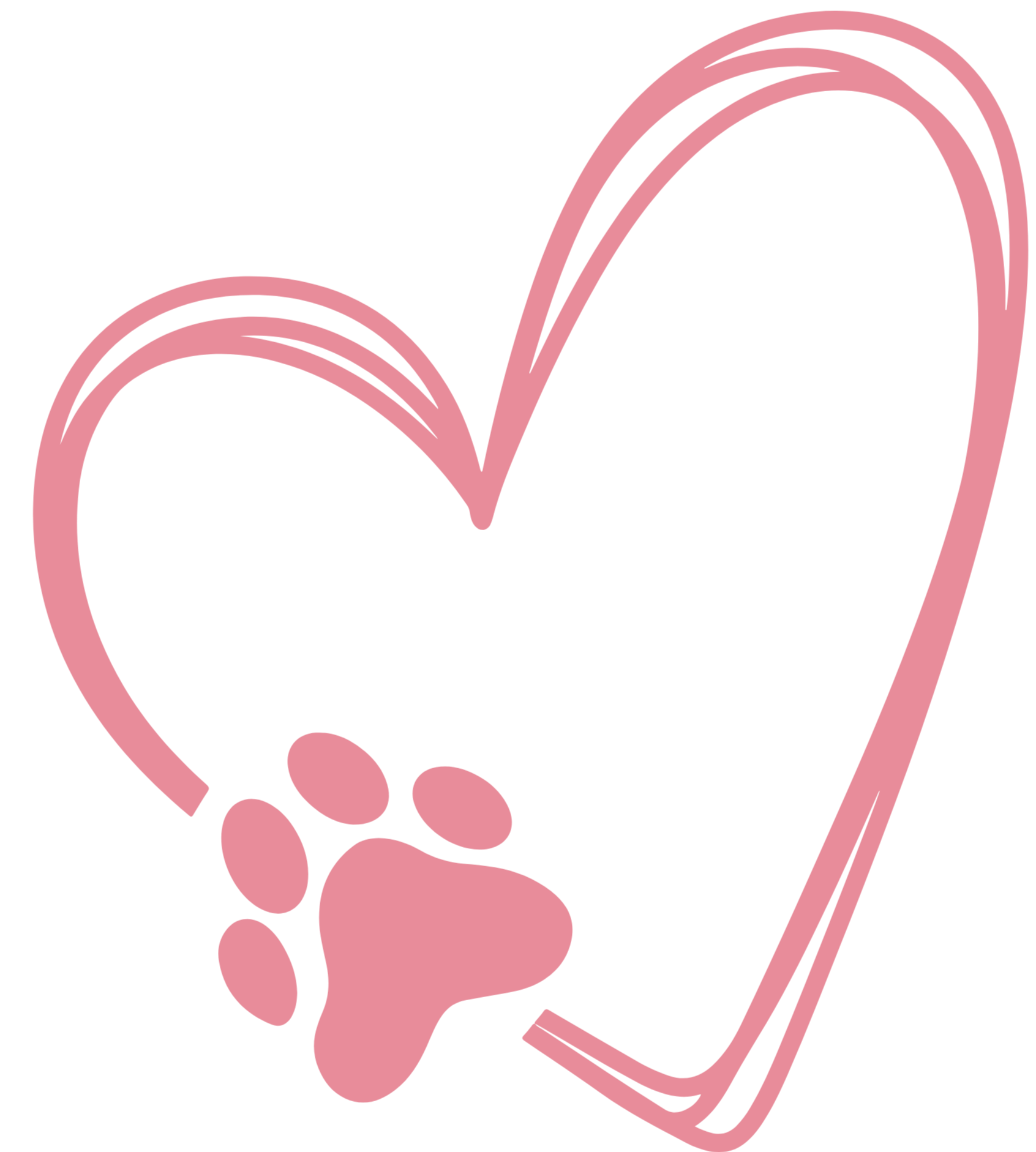 Heart and dog paw
