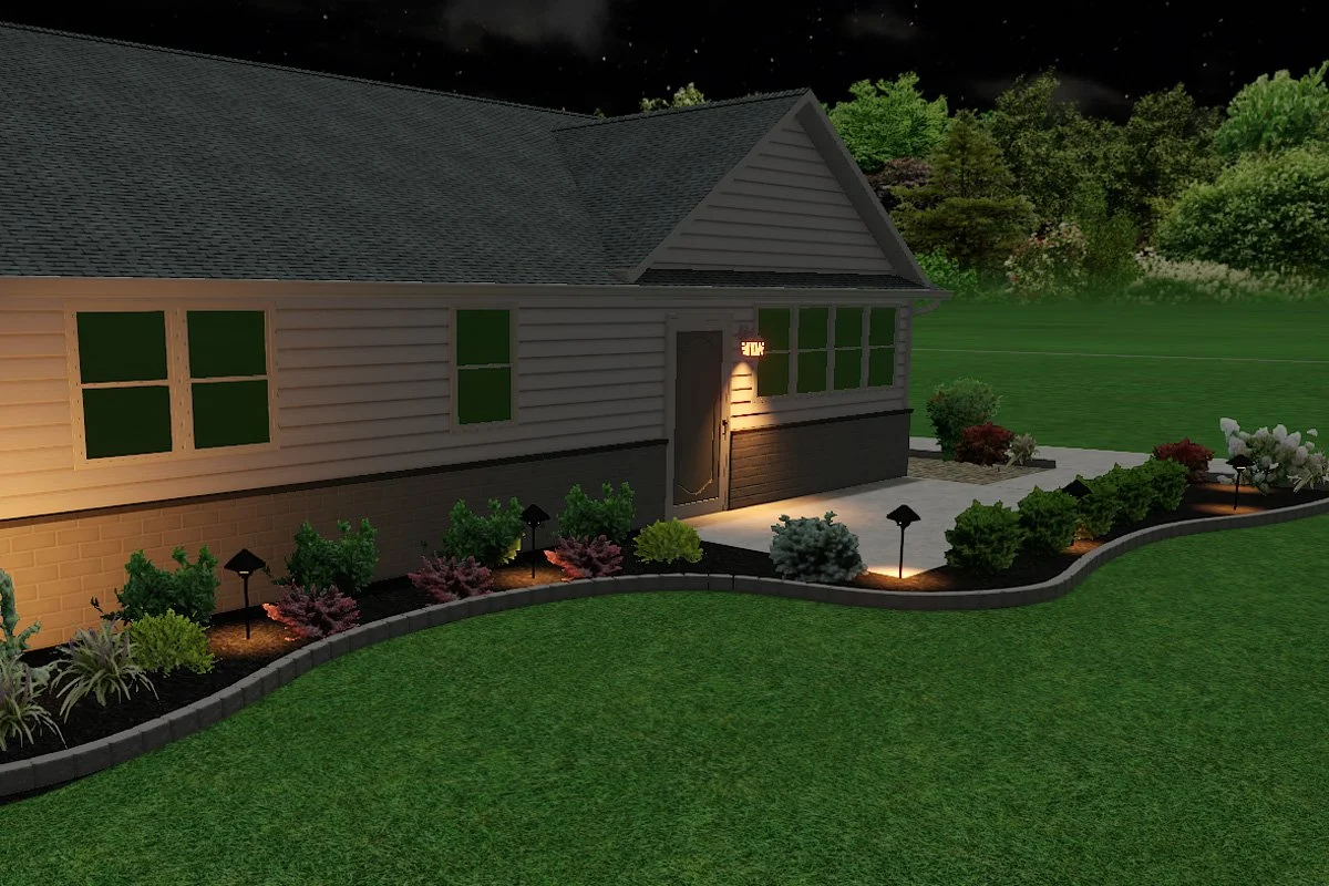A 3-D design of a front yard in Southern New Jersey.