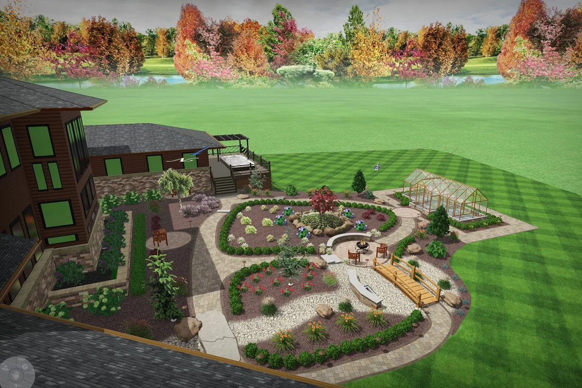 A 3-D Design of backyard landscape in Gloucester Township, NJ.