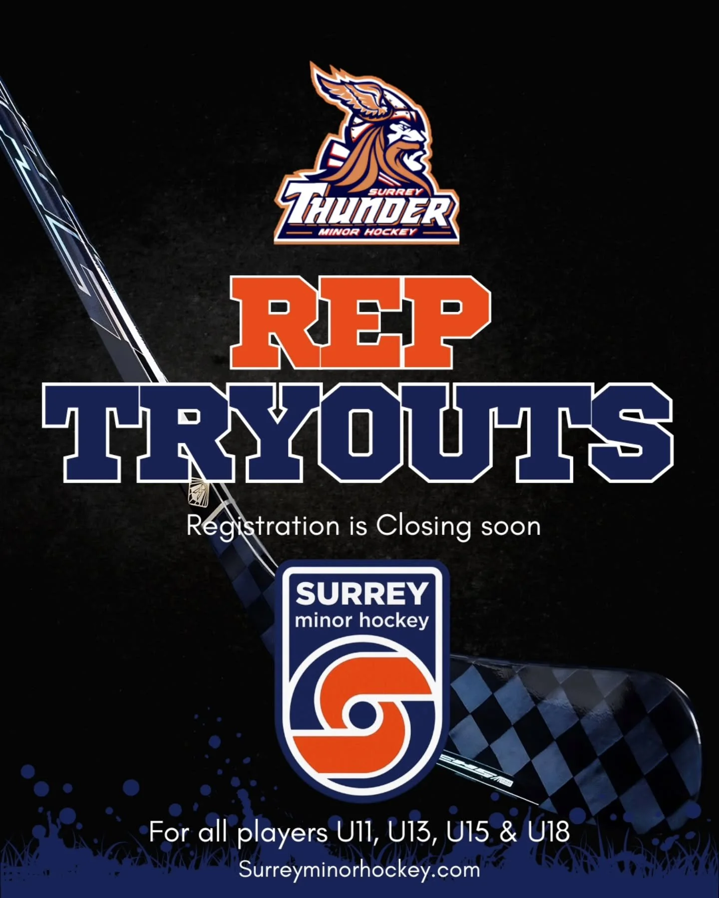 🏒 Ready to take your game to the next level?
​Rep hockey registration for the upcoming Surrey Minor Hockey season is open! Whether you're returning to the competitive tier or looking to make the jump, now is the time to secure your spot. 

❔️What is