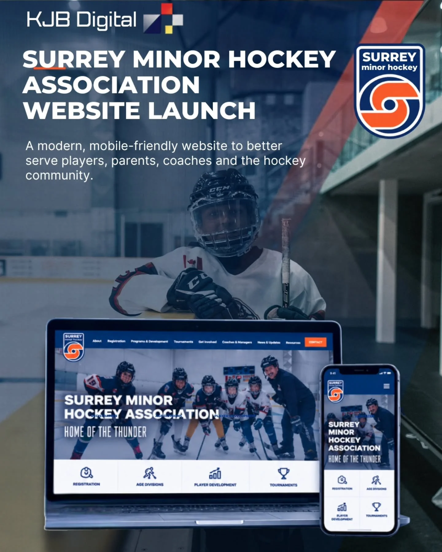 Surrey Minor Hockey is excited to announce the launch of our redesigned website. Created to streamline communication across all divisions, the upgraded platform features mobile-friendly schedules, simplified registration access, and faster updates fo