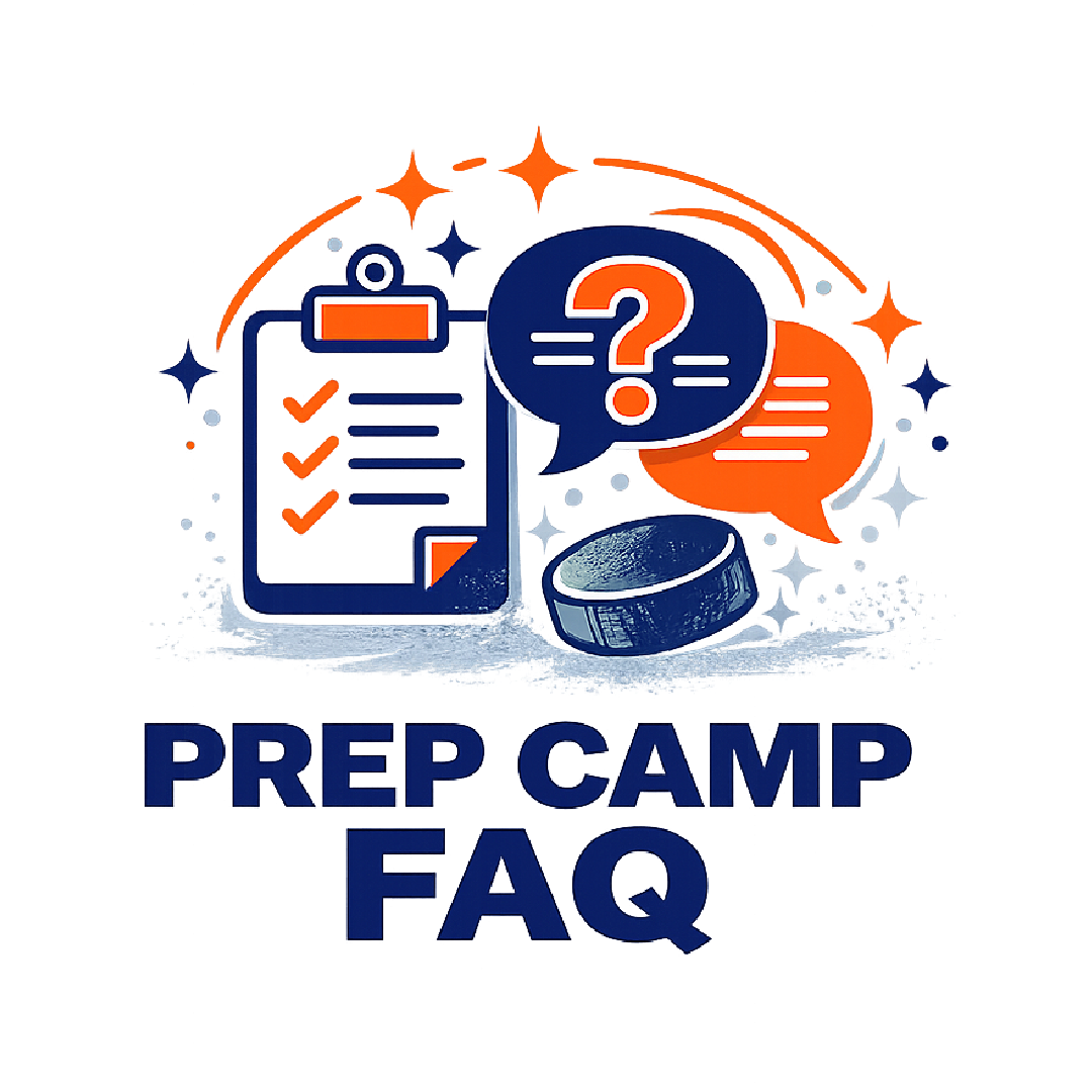 Illustration for Pre-Game FAQ featuring a smartphone with checklist icons, speech bubbles with a question mark, and a coin, with the text 'PREP CAMP FAQ' below.
