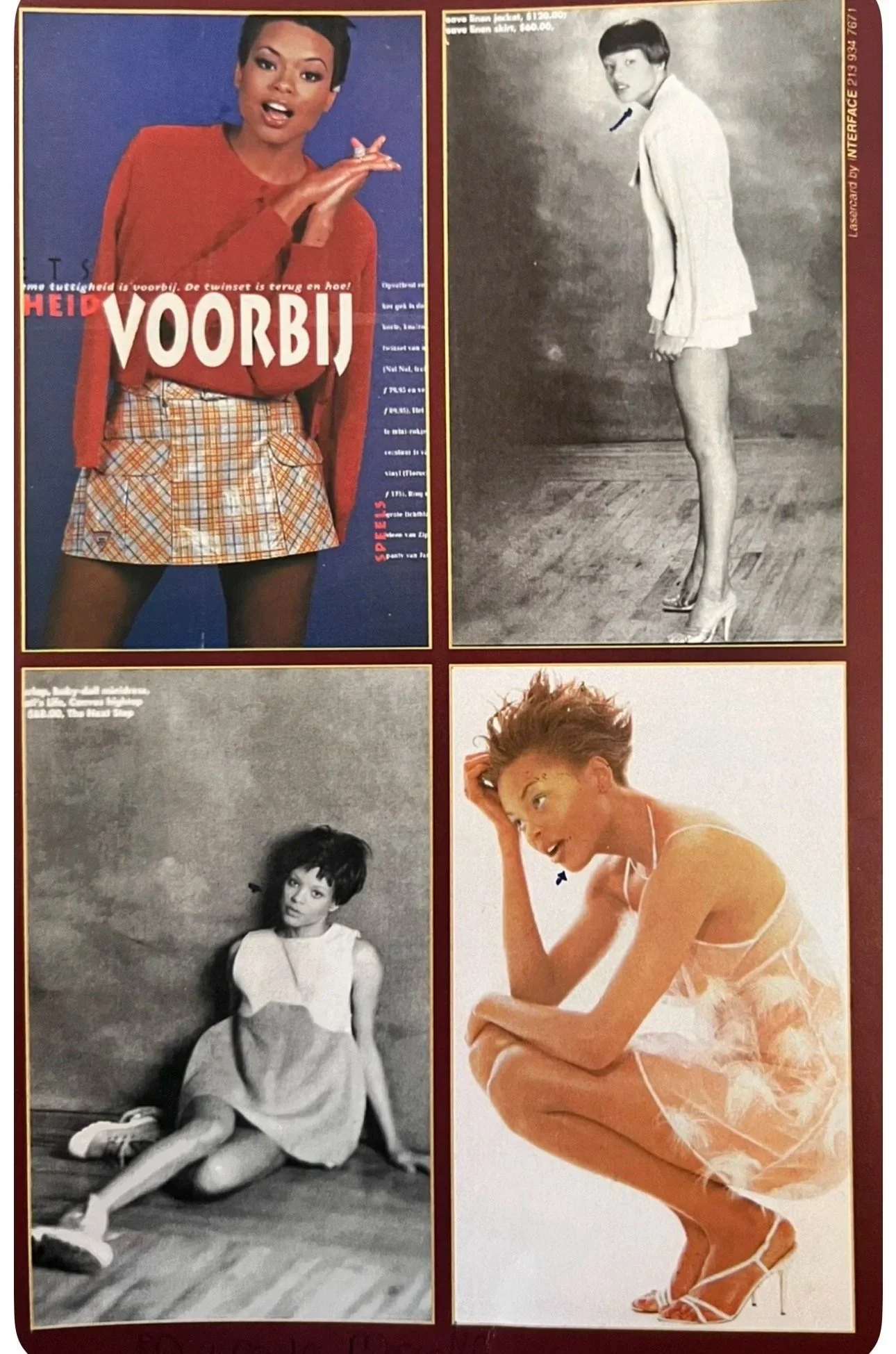 Erickka's comp card while modeling in Amsterdam. 
