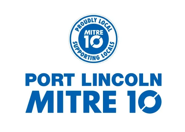 Port Lincoln Mitre 10 store logo with the text "Proudly local supporting locals."
