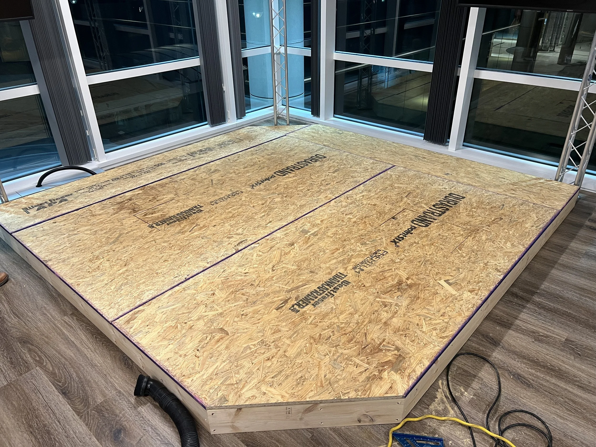 Stage floor installed