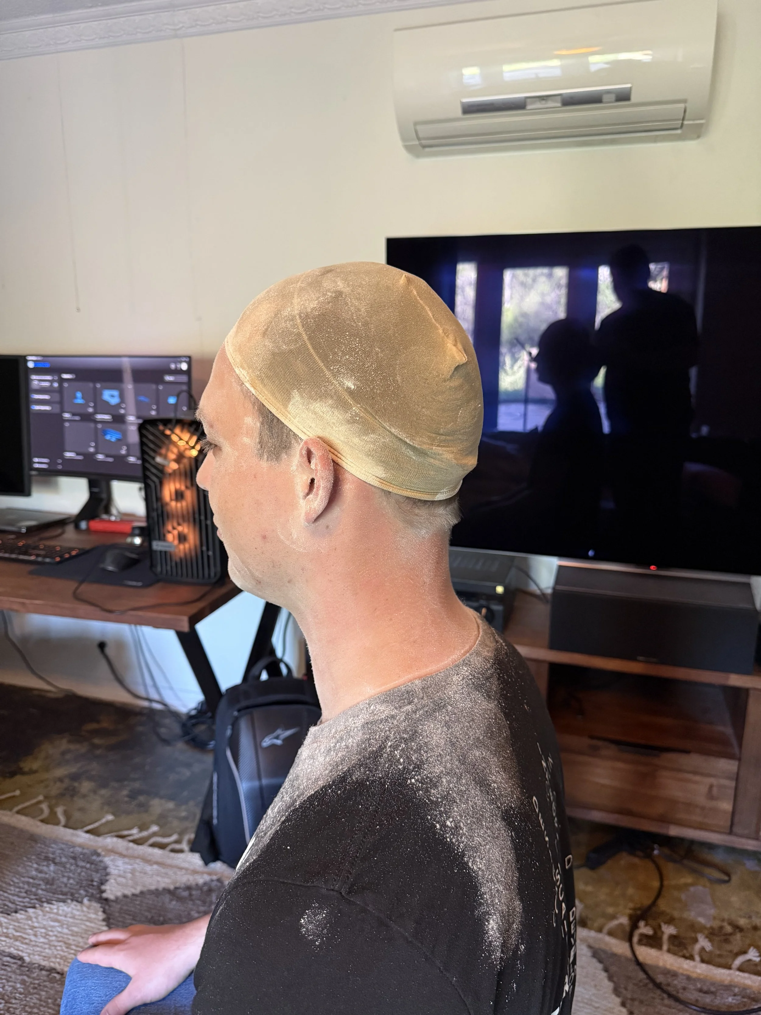 prep for 3D head scan