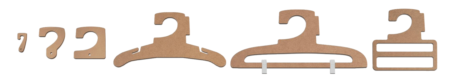 Pacard paper-based retail packaging solution displayed with recyclable hangers, garment packaging and branded retail materials.