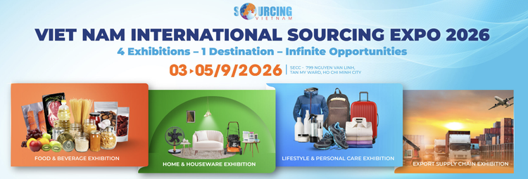 Vietnam International Sourcing Expo 2026 banner, SECC Ho Chi Minh City, September 3-5 2026