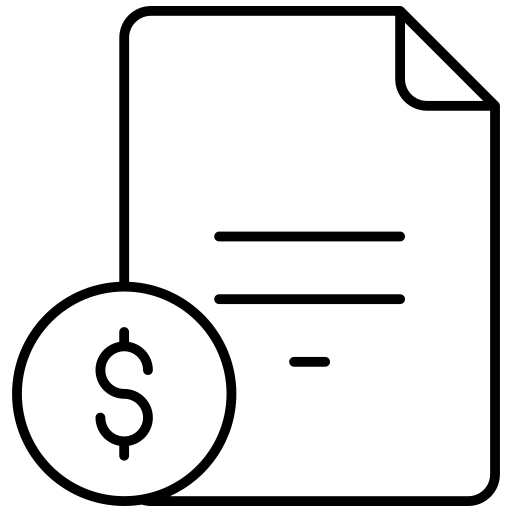 Line drawing of a financial document.