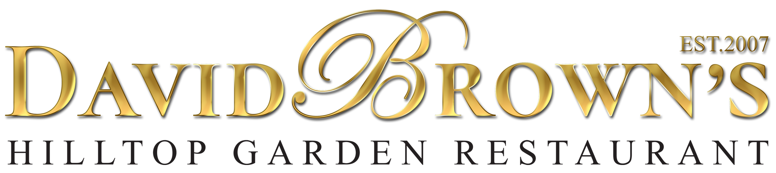 Logo for David Borows, featuring gold-colored text with a black background, established in 2007, a restaurant in Penang.