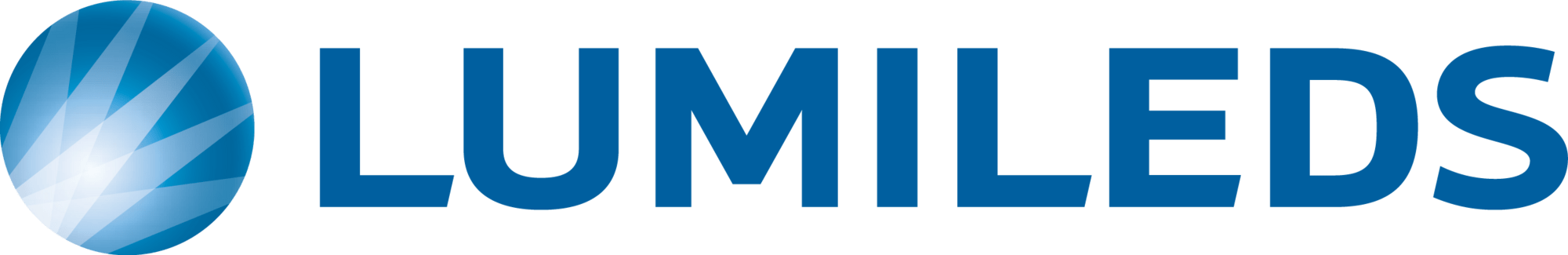 Lumileds logo with blue sphere and white rays. A company in Penang.