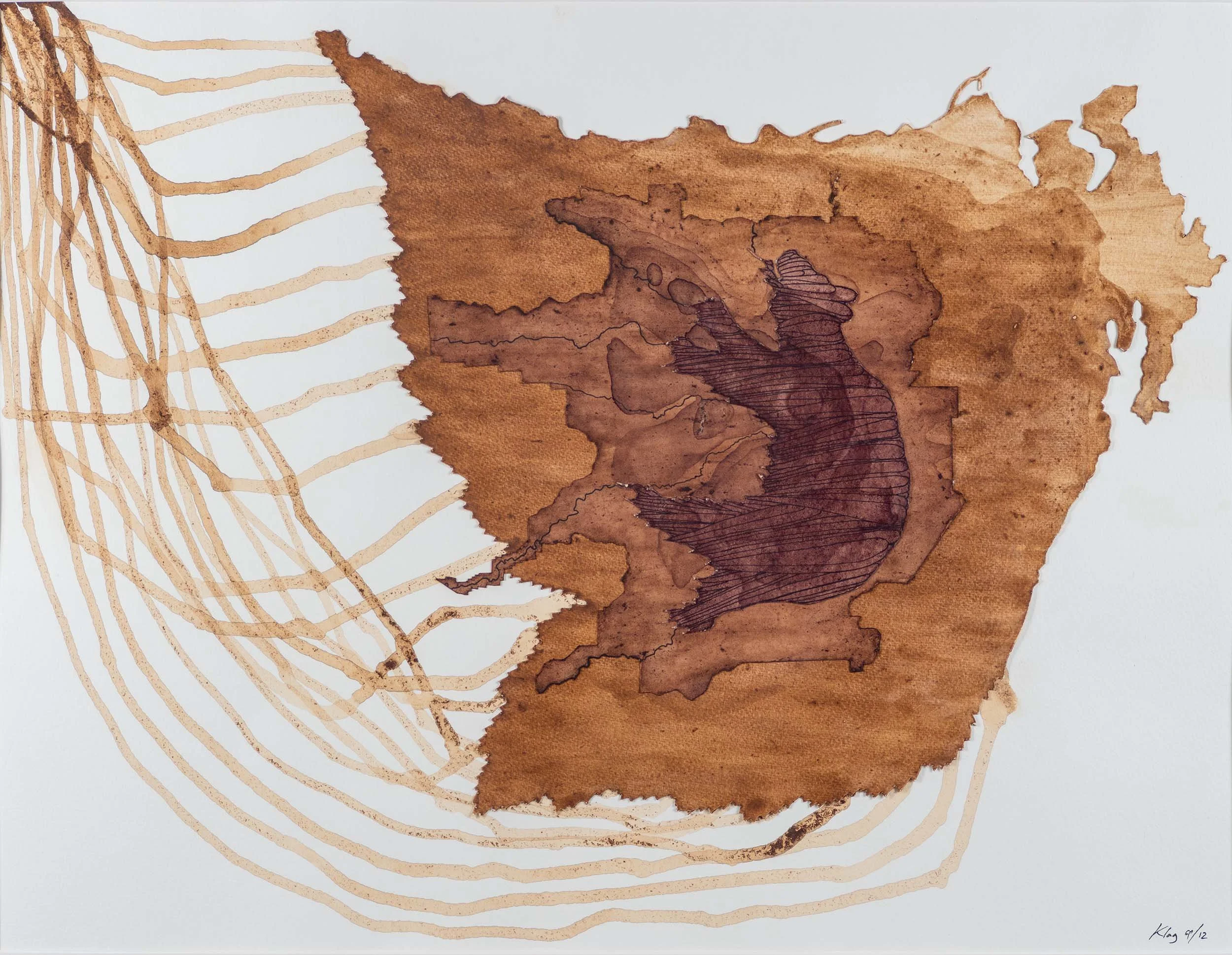  Shadow Bear  
23"x29" 
ink, natural dyes, collage on paper 
$1200