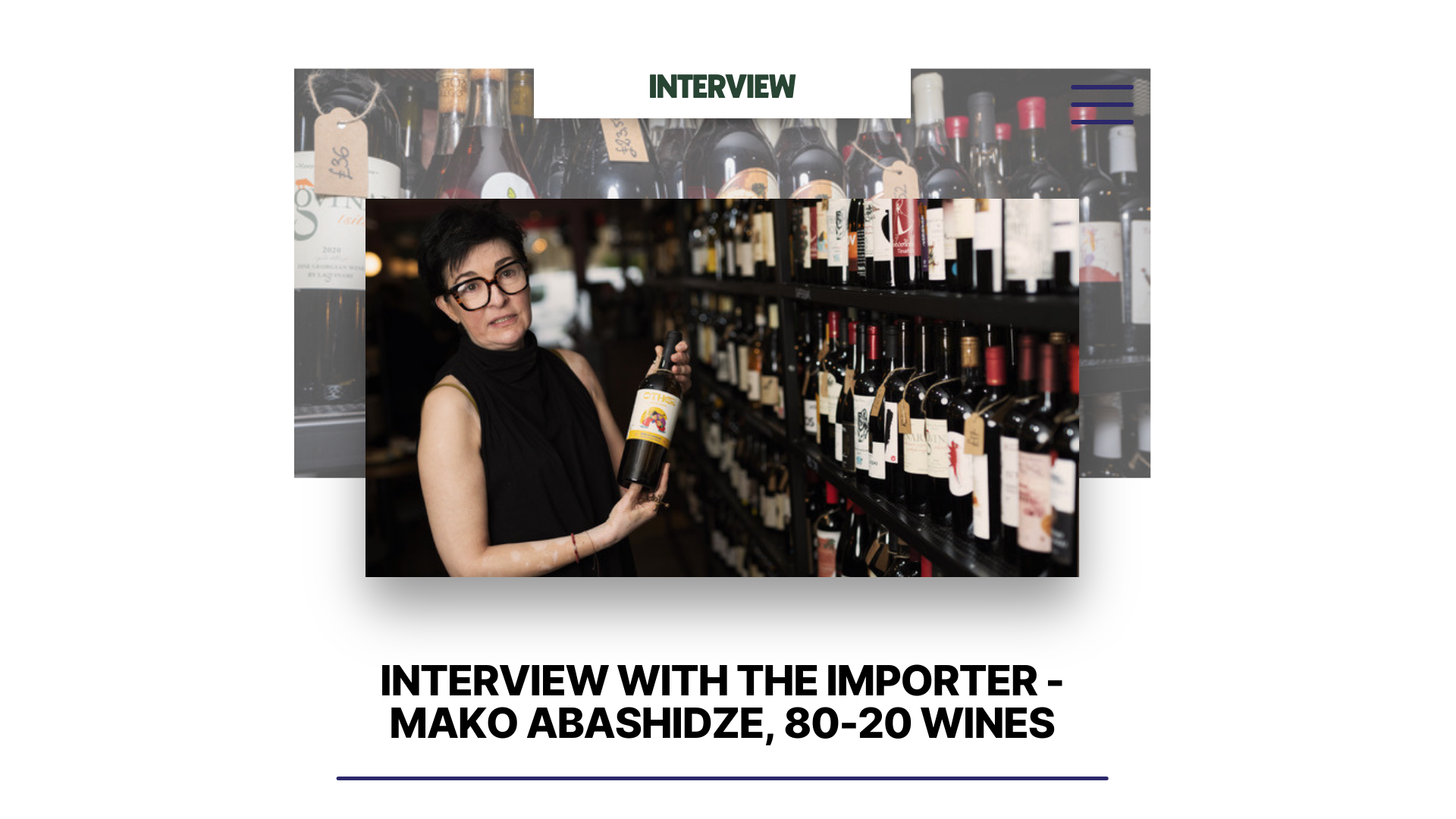 Interview with the Importer - Mako Abashidze, 80-20 Wines