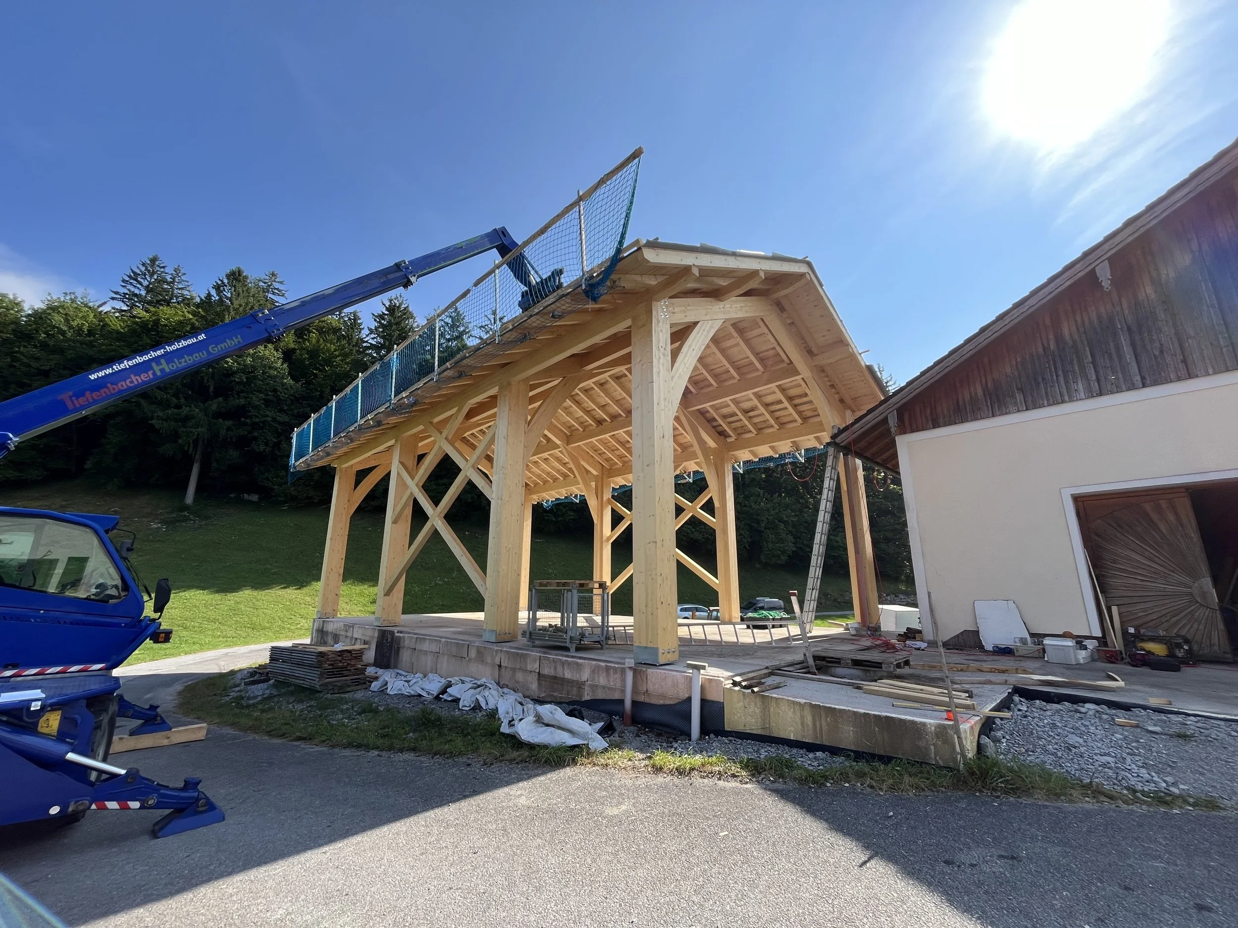 Bau einer Remise.
