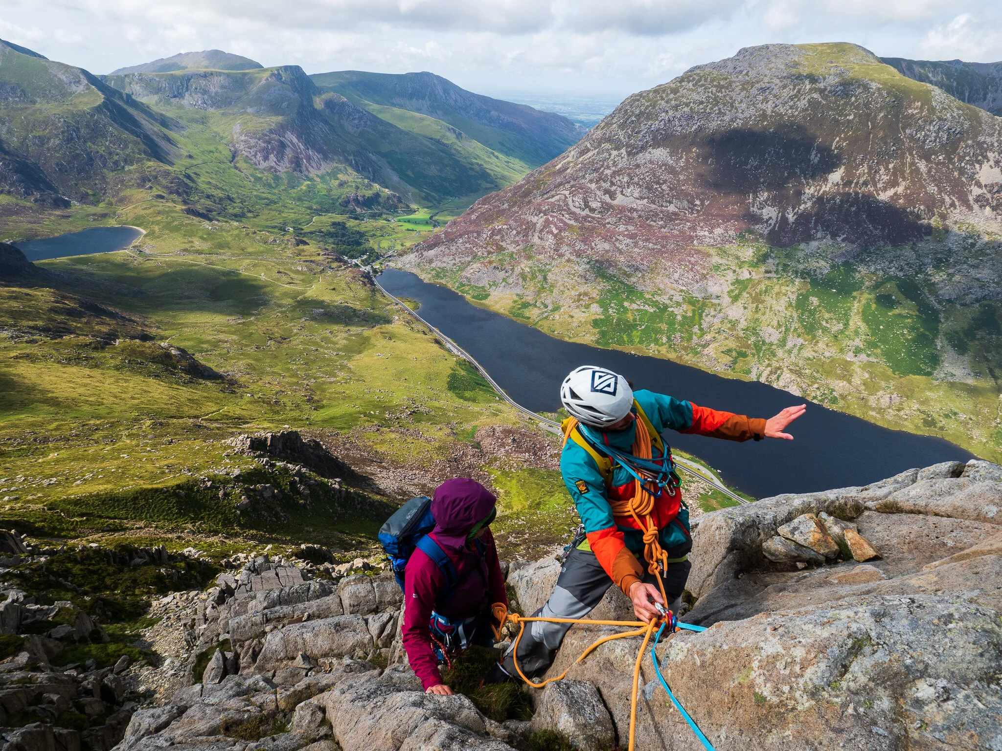 Roped scrambling on Tryfan