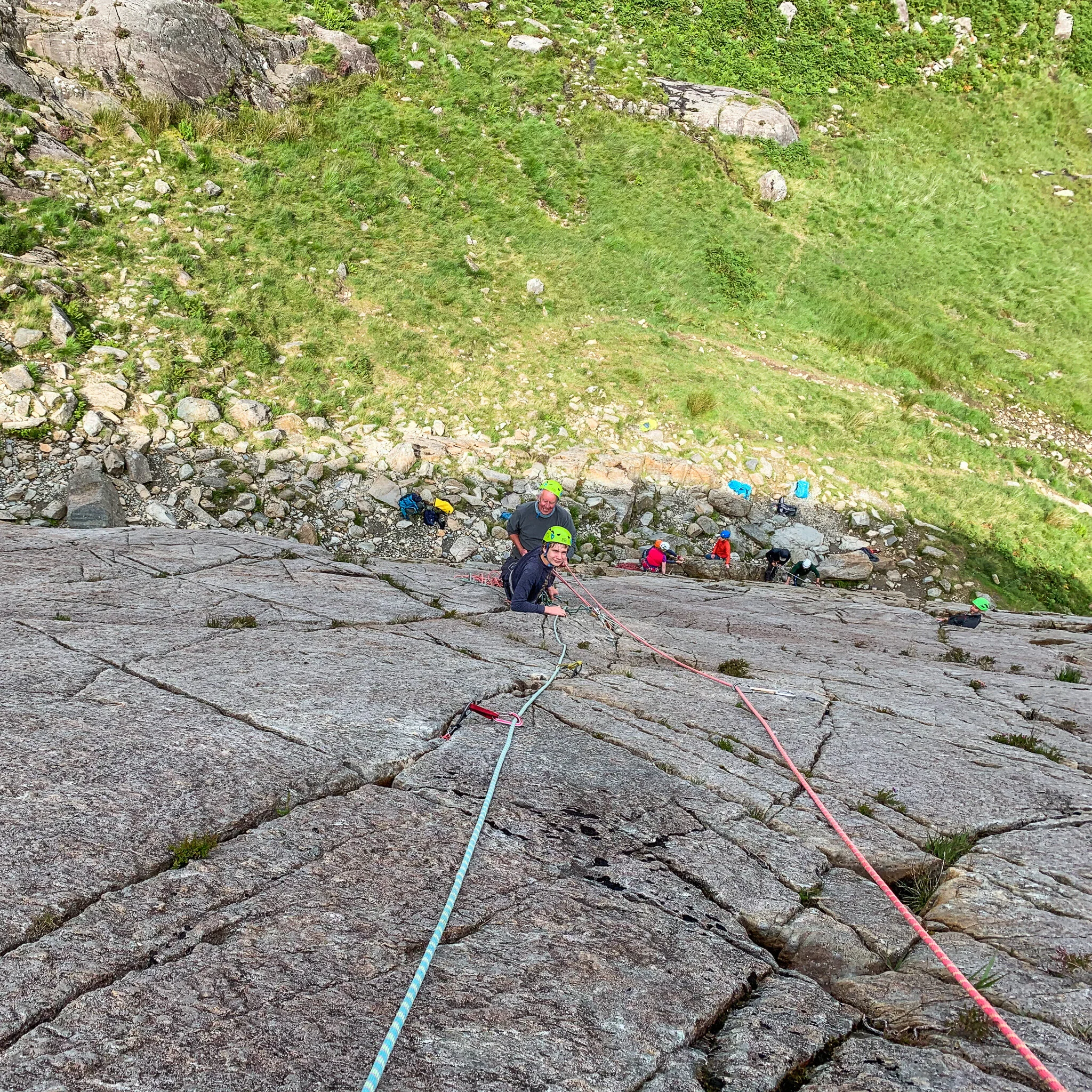 A family climbing session on Tryfan Bach