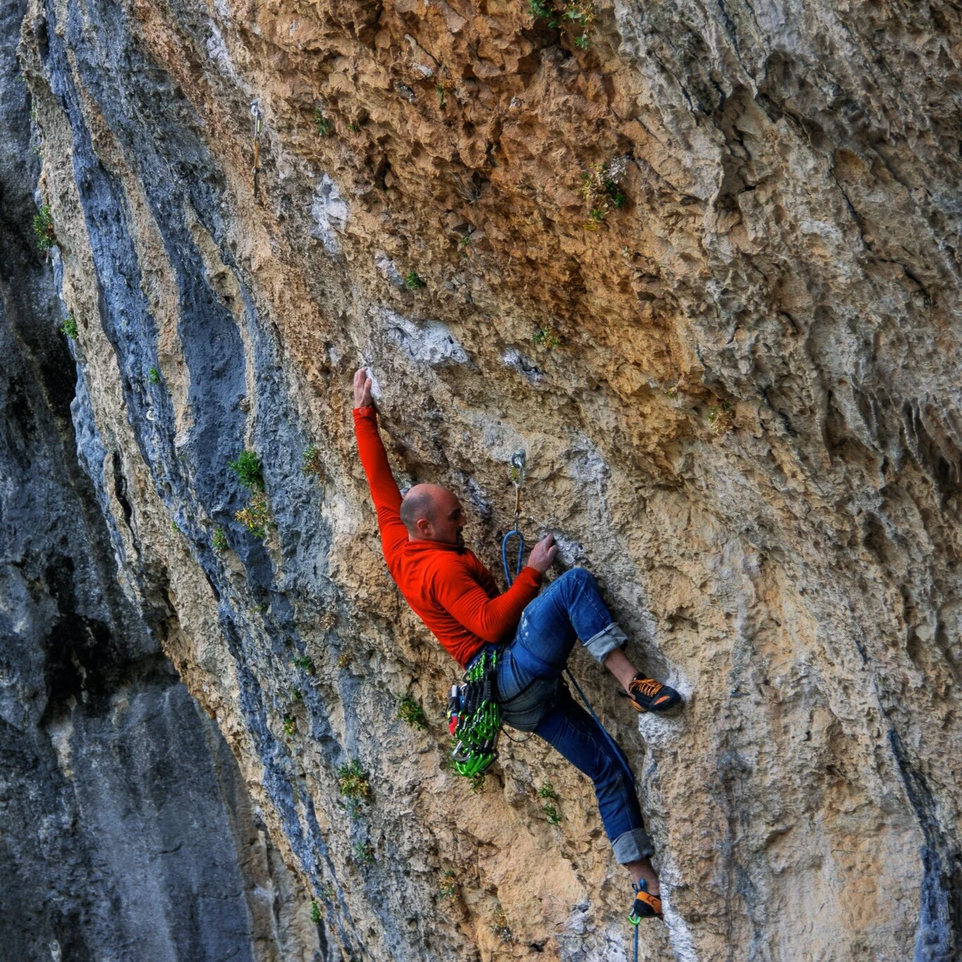 Onsighting a 7b+ in Rodeller