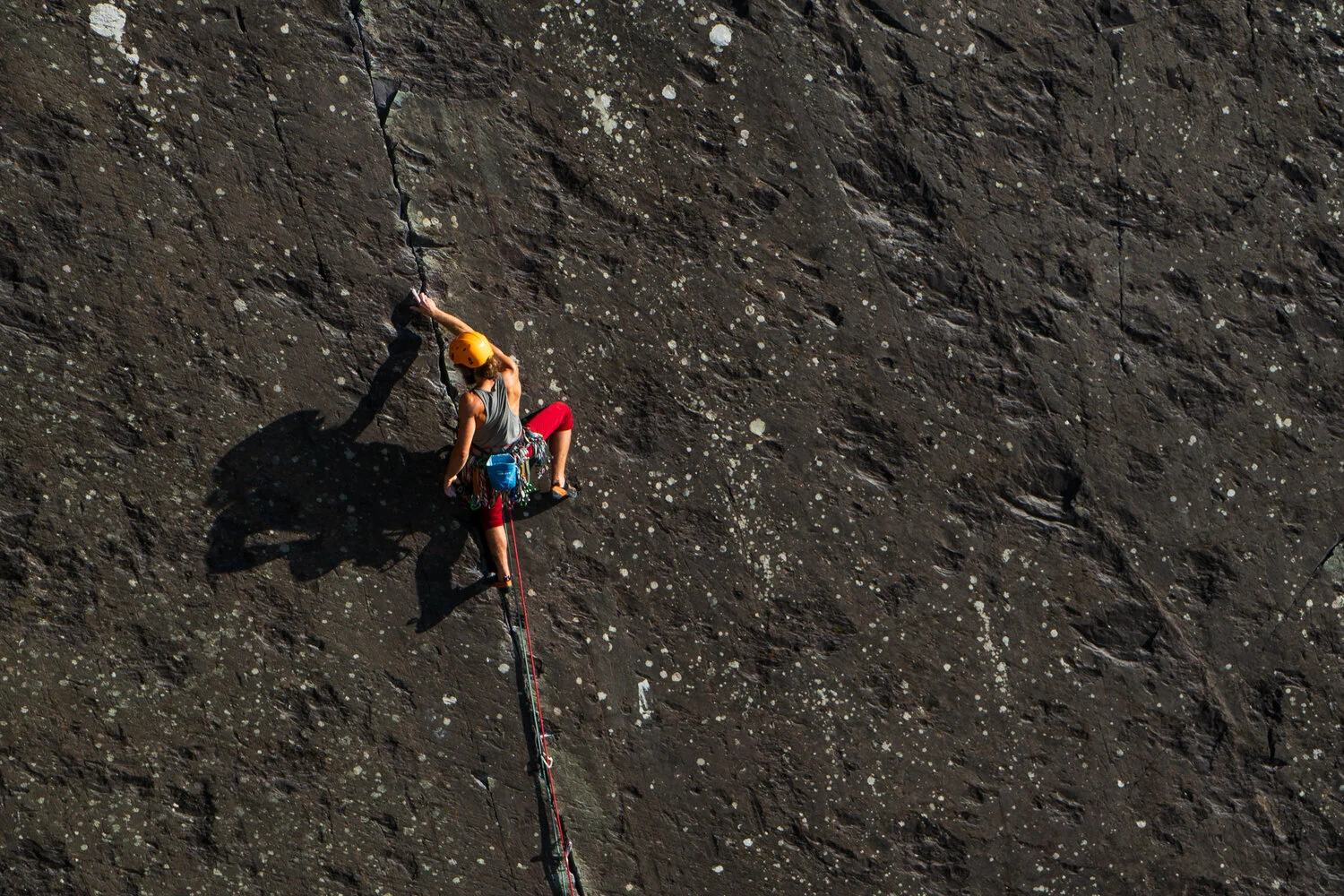 High above some small wires on the Slate.