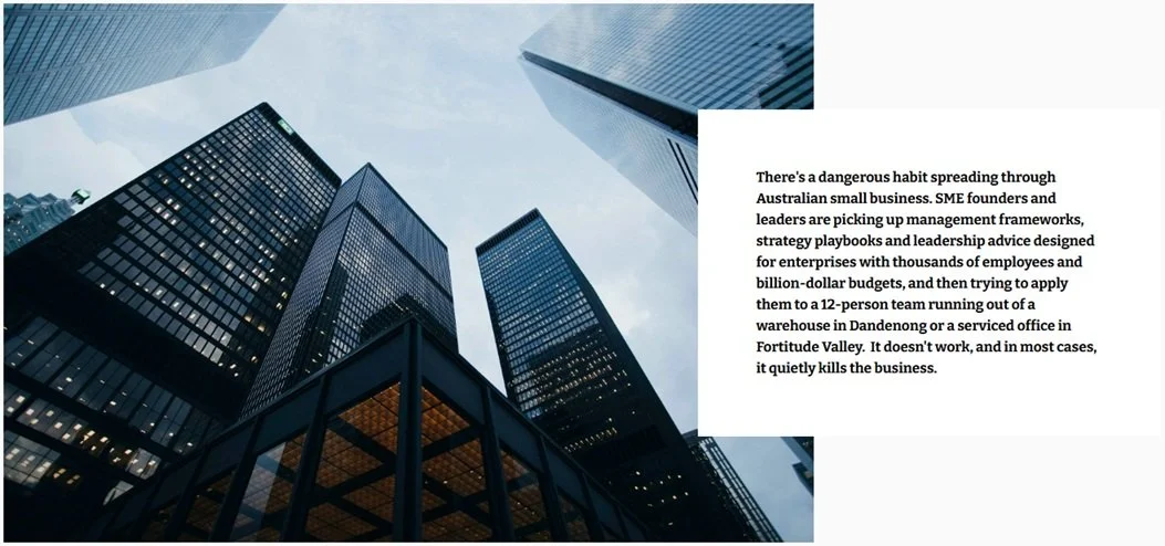 Attention SMEs! Stop running your business like a big company when you're not one.