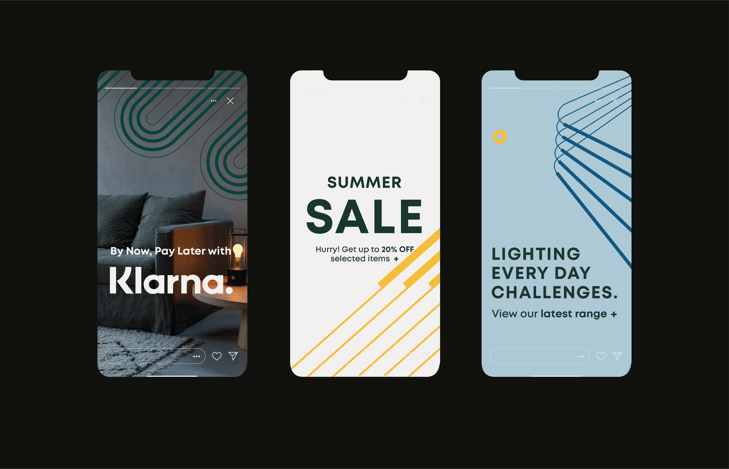 Social media templates showcasing Tala's dynamic graphic line assets and clean minimalist typography.