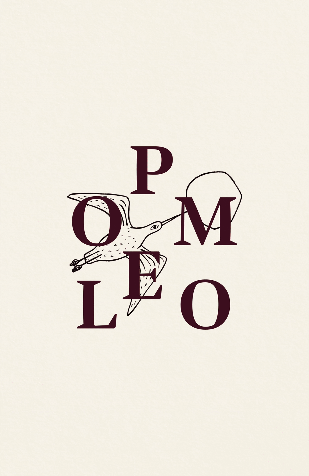 Scrolling animation of the Pomelo logo featuring a custom illustration of a bird carrying a fruit against the brand colours.