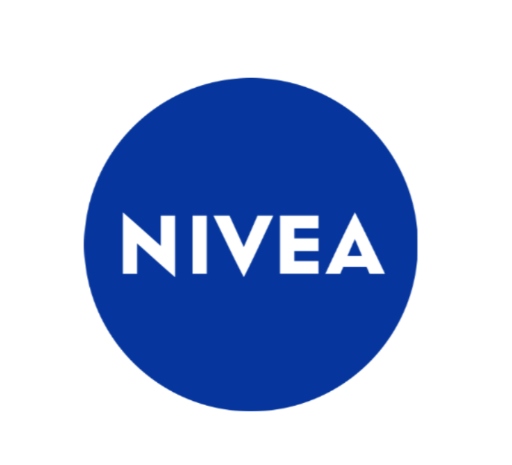 Nivea logo with white text inside a blue circle