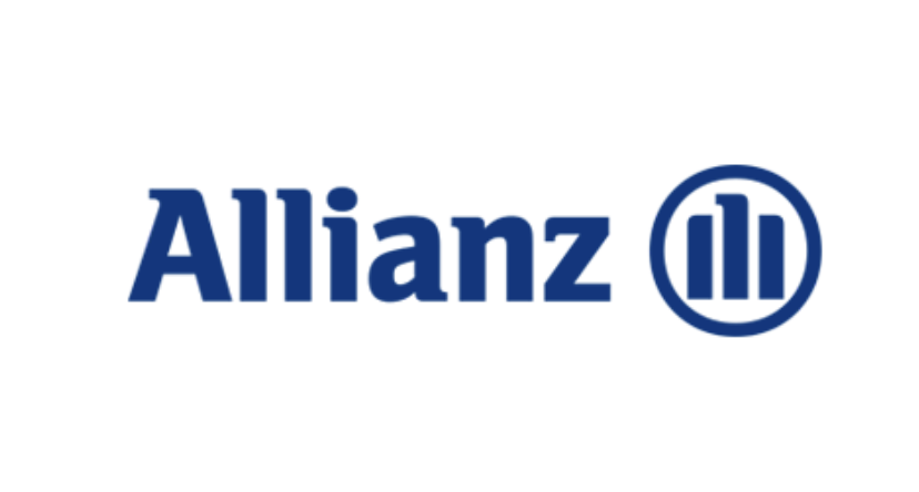 Allianz logo in blue text with circular emblem to the right featuring three vertical bars inside a circle.