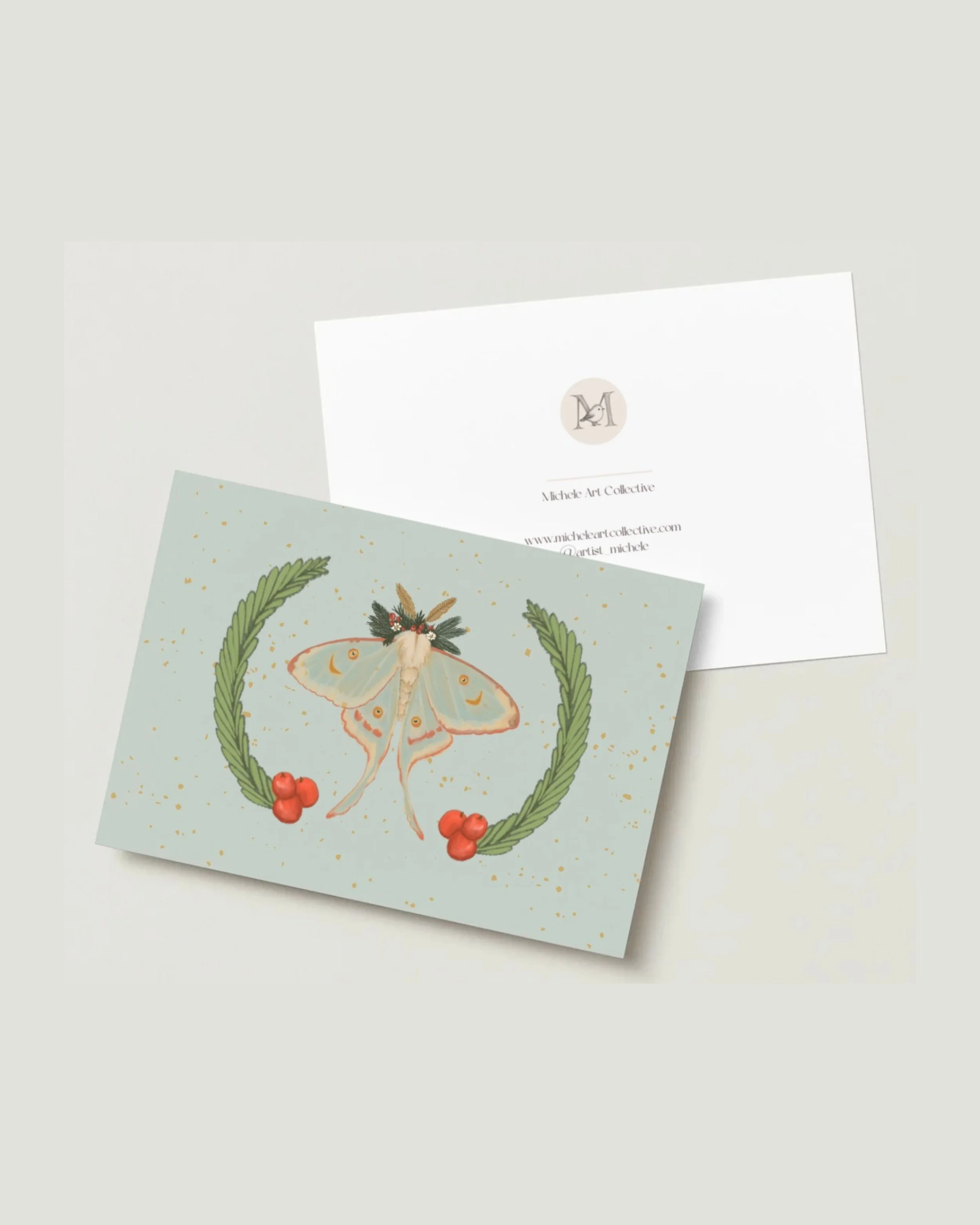 Vintage Luna Moth Greeting Card - Personalise Option