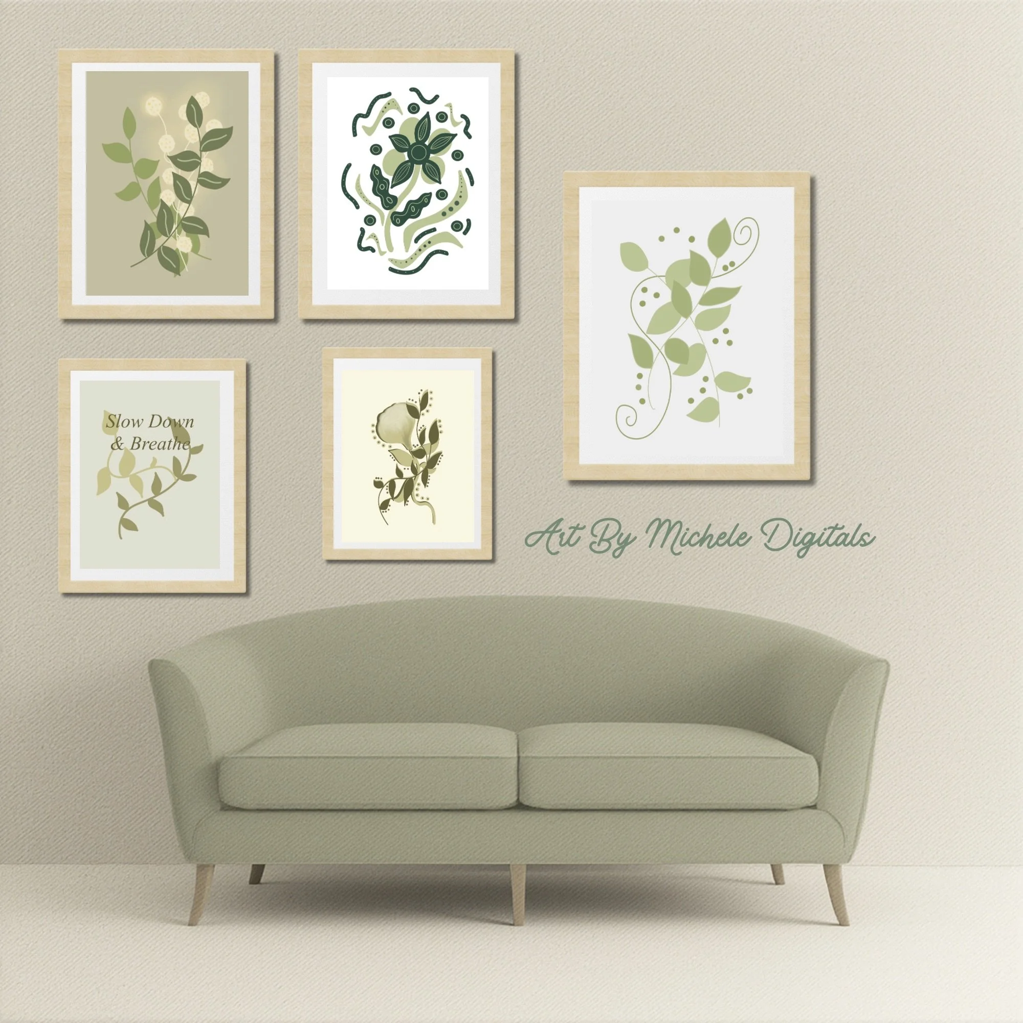 Sage Botanical Printable Wall Art Set